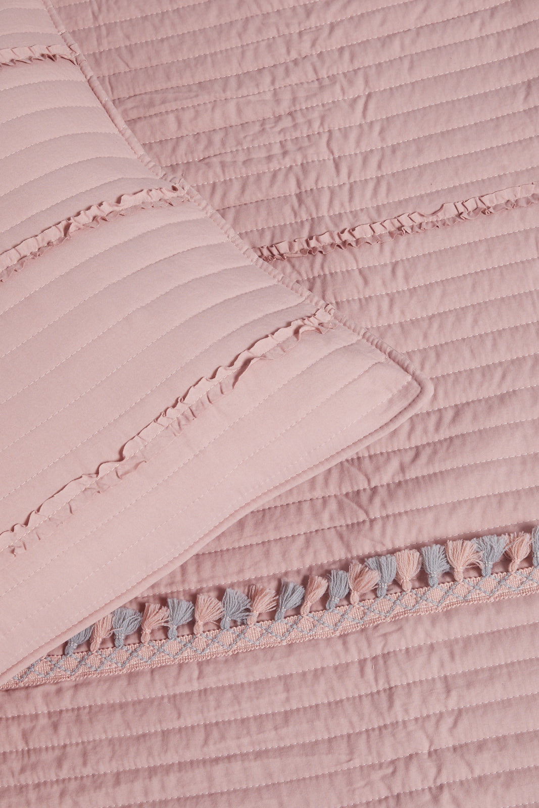 Redtag-Pink-Bedspread-Set-With-Tassel-
-(Double-Size)-Category:Bedspreads,-Colour:Pink,-Deals:New-In,-Dept:Home,-Filter:Home-Bedroom,-HMW-BED-Bedspreads,-New-In-HMW-BED,-Non-Sale,-S23B,-Section:Homewares-Home-Bedroom-
