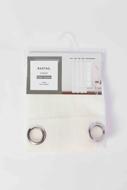 Redtag-White-1-Piece-Embroidery-Sheer-Curtain-Category:Curtains,-Colour:White,-Deals:New-In,-Dept:Home,-Filter:Home-Bedroom,-HMW-BED-Curtains,-New-In-HMW-BED,-Non-Sale,-S23B,-Section:Homewares-Home-Bedroom-