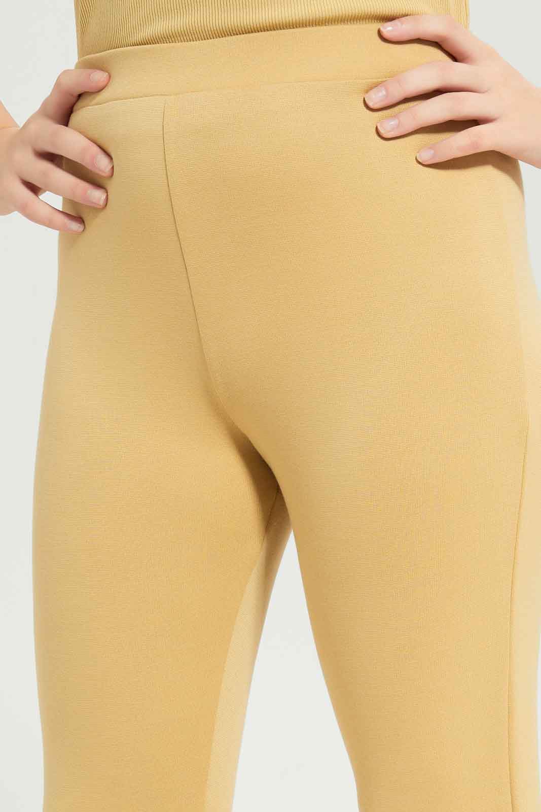 Redtag-Girls-Beige-Jacquard-Flared-Pants-Category:Trousers,-Colour:Beige,-Deals:New-In,-Dept:Girls,-Filter:Senior-Girls-(8-to-14-Yrs),-GSR-Trousers,-New-In-GSR-APL,-Non-Sale,-S23B,-Section:Girls-(0-to-14Yrs),-TBL-Senior-Girls-9 to 14 Years