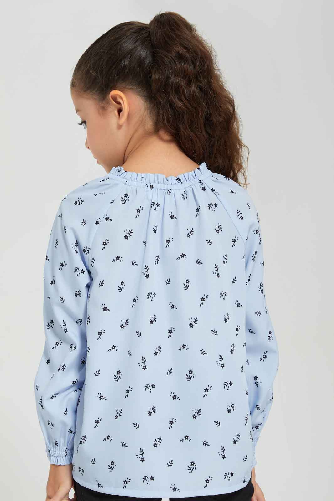 Redtag-Girls-Basic-Crepe-Blouse--Blue-Category:Blouses,-Colour:Blue,-Deals:New-In,-Dept:Girls,-Filter:Girls-(2-to-8-Yrs),-GIR-Blouses,-New-In-GIR-APL,-Non-Sale,-S23A,-Section:Girls-(0-to-14Yrs)-Girls-2 to 8 Years