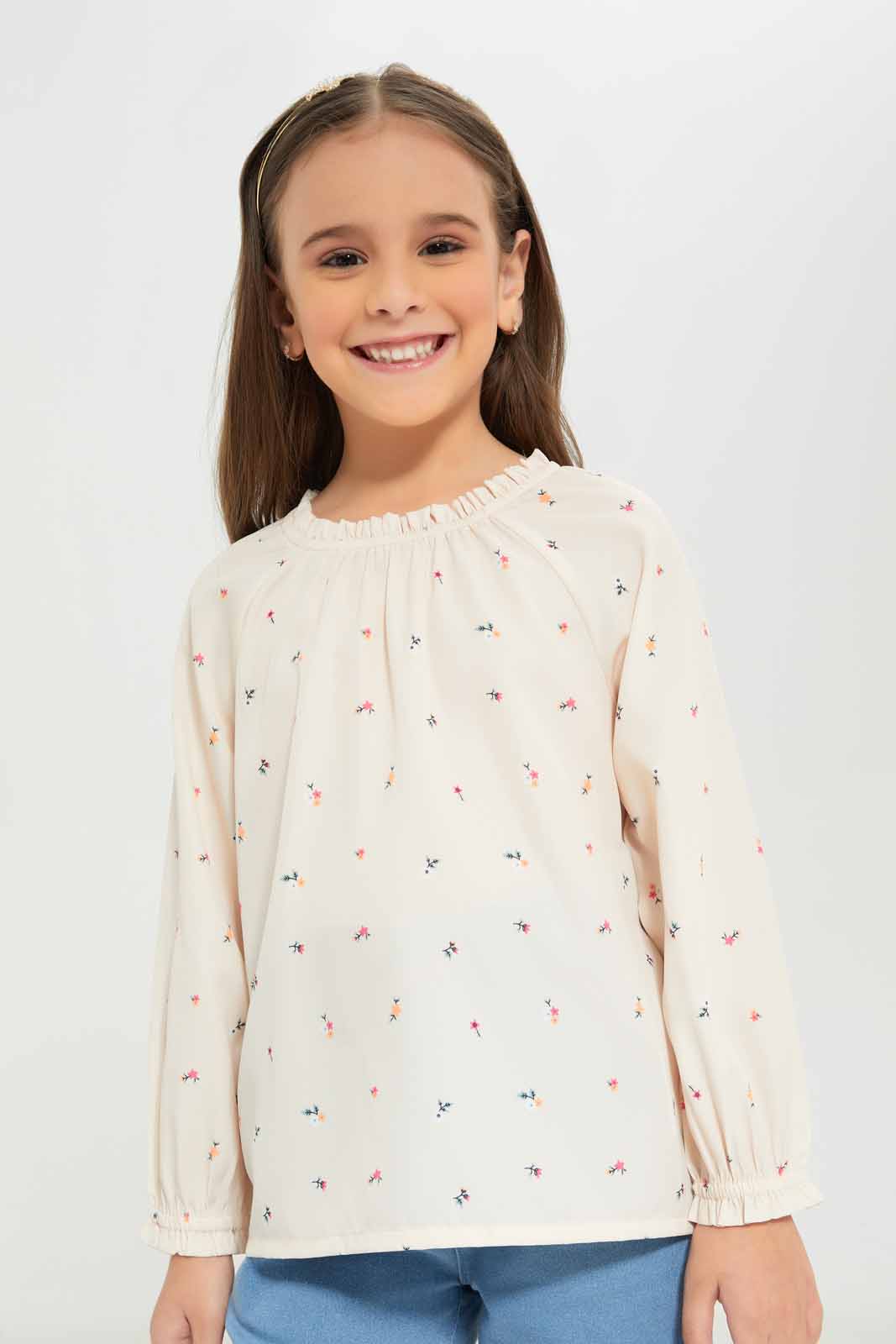 Redtag-Girls-Basic-Crepe-Blouse---Cream-Fruit-Category:Blouses,-Colour:Cream,-Deals:New-In,-Dept:Girls,-Filter:Girls-(2-to-8-Yrs),-GIR-Blouses,-New-In-GIR-APL,-Non-Sale,-S23A,-Section:Girls-(0-to-14Yrs)-Girls-2 to 8 Years