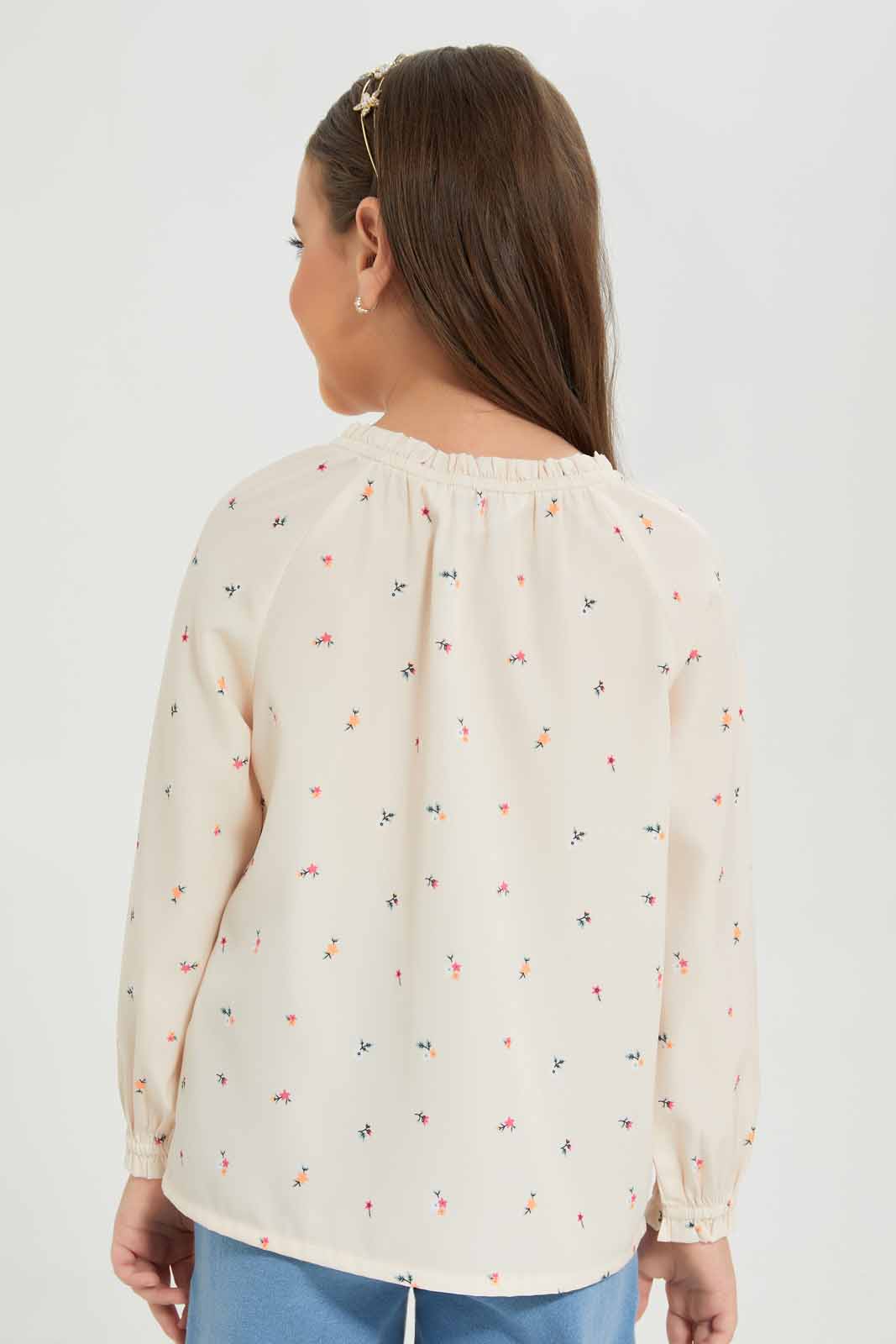 Redtag-Girls-Basic-Crepe-Blouse---Cream-Fruit-Category:Blouses,-Colour:Cream,-Deals:New-In,-Dept:Girls,-Filter:Girls-(2-to-8-Yrs),-GIR-Blouses,-New-In-GIR-APL,-Non-Sale,-S23A,-Section:Girls-(0-to-14Yrs)-Girls-2 to 8 Years