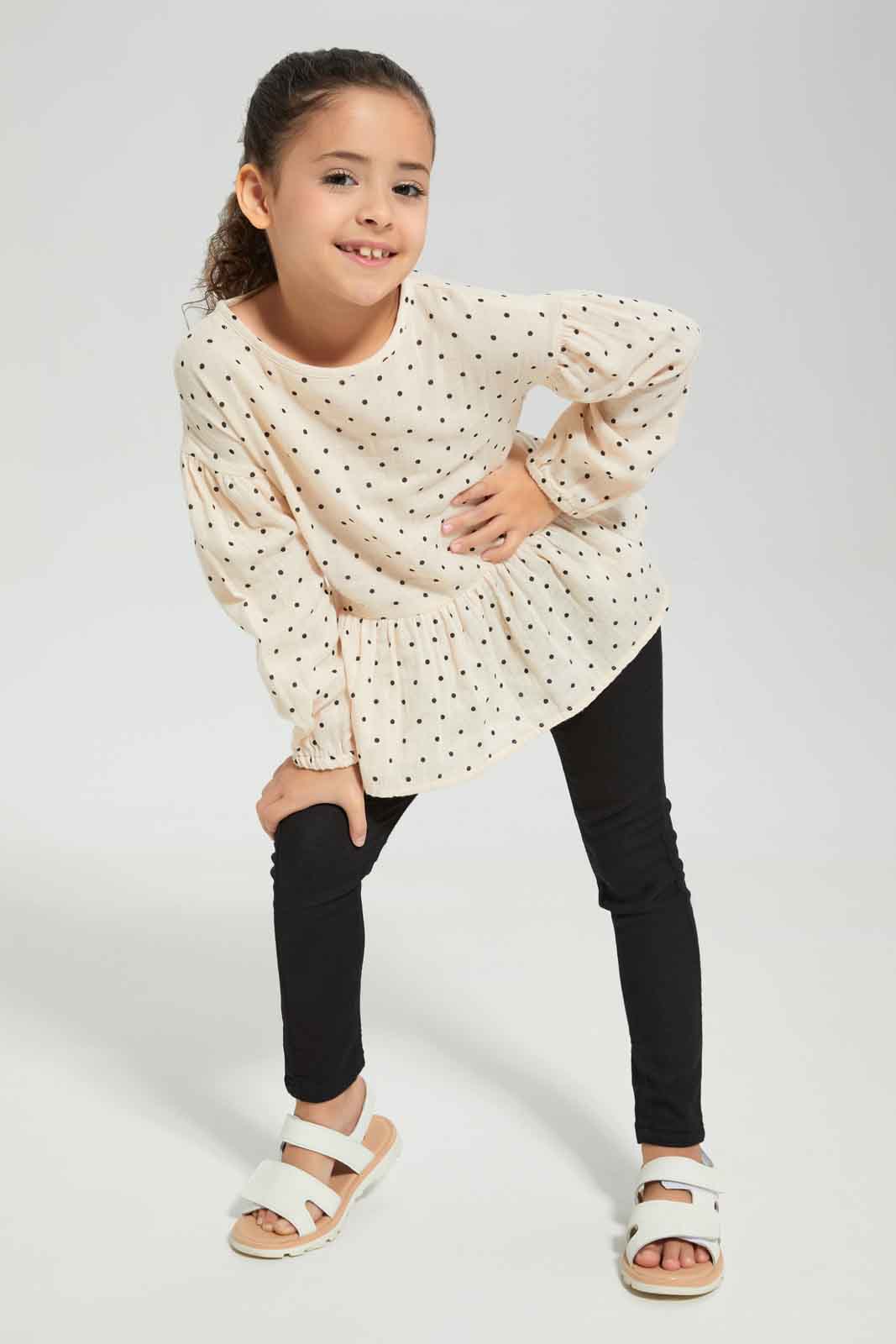 Redtag-Girls-Ls-Peplum-Blouse---Spot-Category:Blouses,-Colour:Cream,-Deals:New-In,-Dept:Girls,-Filter:Girls-(2-to-8-Yrs),-GIR-Blouses,-New-In-GIR-APL,-Non-Sale,-S23A,-Section:Girls-(0-to-14Yrs)-Girls-2 to 8 Years