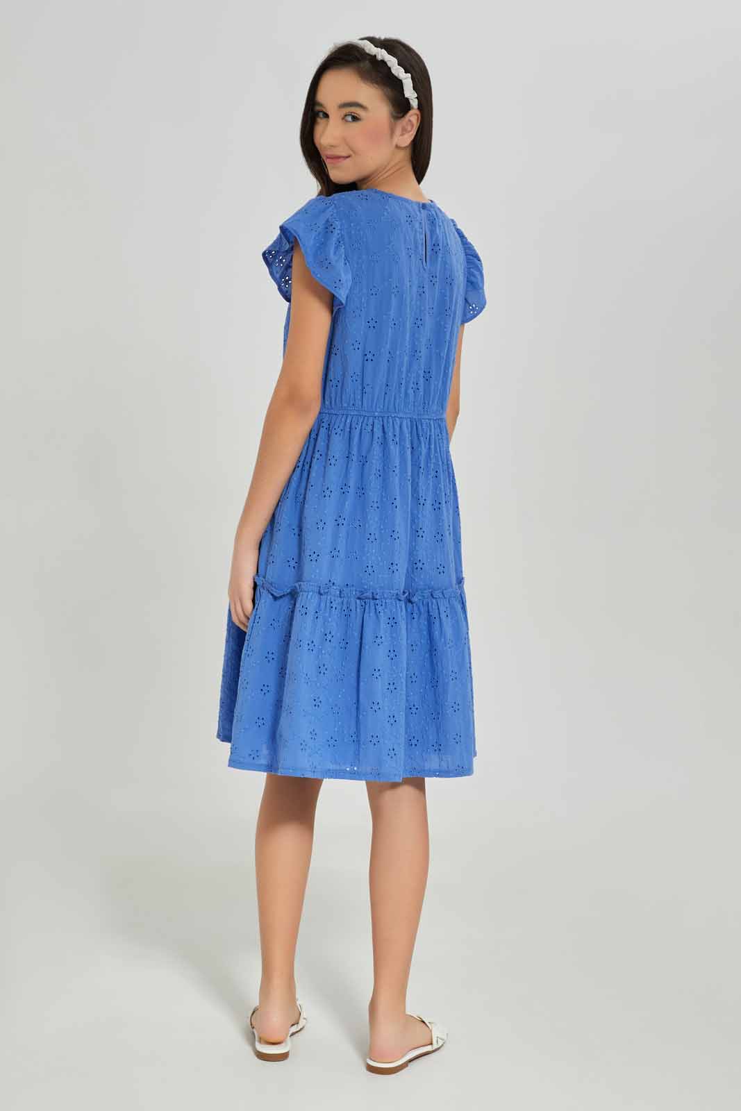 Redtag-Girls-Blue-Chiffly-Layered-Dress-Category:Dresses,-Colour:Blue,-Deals:New-In,-Dept:Girls,-Filter:Senior-Girls-(8-to-14-Yrs),-GSR-Dresses,-New-In-GSR-APL,-Non-Sale,-S23A,-Section:Girls-(0-to-14Yrs)-Senior-Girls-9 to 14 Years