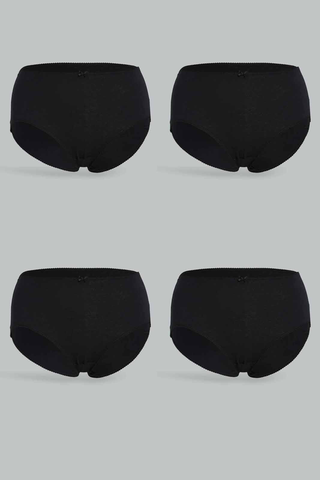 Redtag-Women--Black-Mama-Plus-(4-Pack)-365,-Category:Briefs,-Colour:Black,-Deals:New-In,-Dept:Ladieswear,-Filter:Women's-Clothing,-New-In-Women-APL,-Non-Sale,-Section:Women,-Women-Briefs--