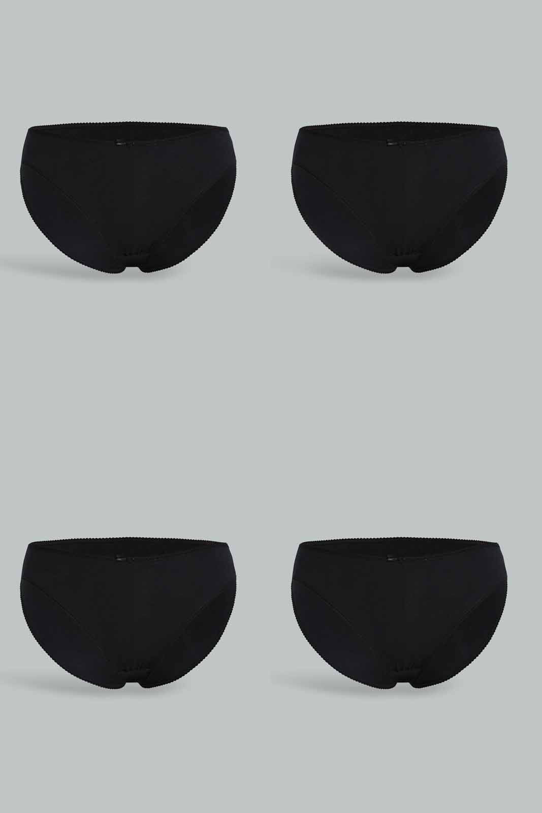 Redtag-Women-Black-High-Leg-Plus-(4-Pack)-365,-Category:Briefs,-Colour:Black,-Deals:New-In,-Dept:Ladieswear,-Filter:Women's-Clothing,-New-In-Women-APL,-Non-Sale,-Section:Women,-Women-Briefs--