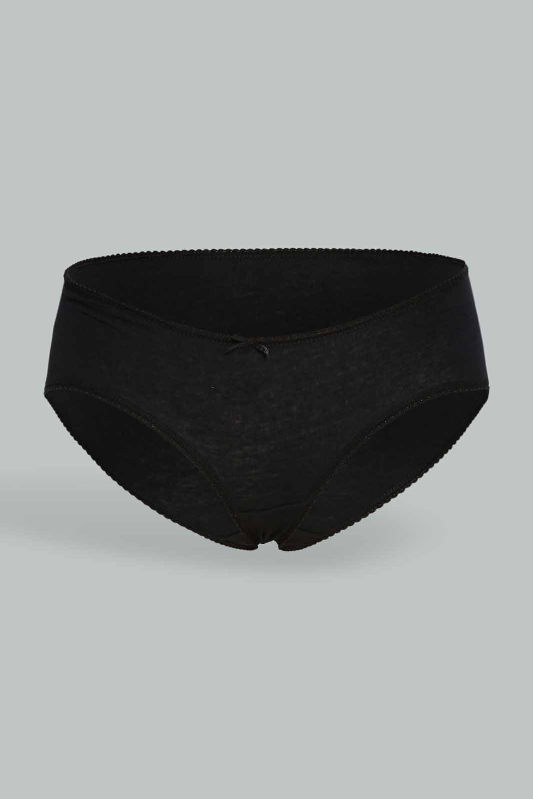 Redtag-Women-Black-Boy-Leg-Brief-(5-Pack)-365,-Category:Briefs,-Colour:Black,-Deals:New-In,-Dept:Ladieswear,-Filter:Women's-Clothing,-New-In-Women-APL,-Non-Sale,-Section:Women,-Women-Briefs--