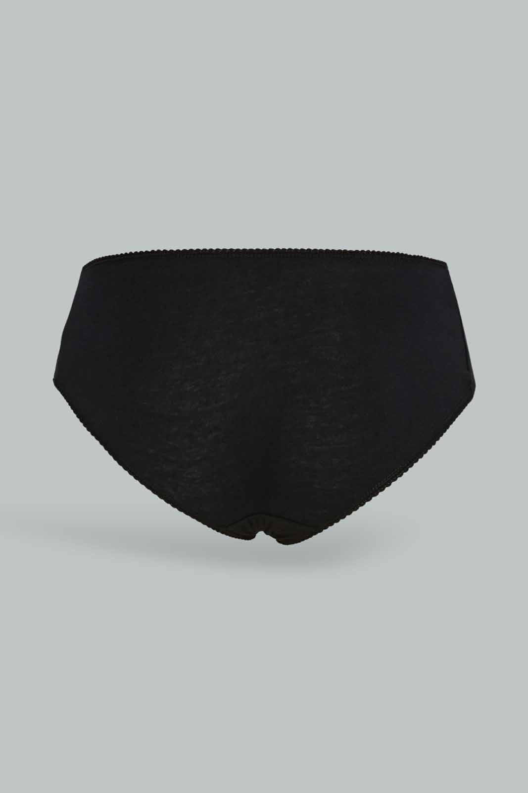 Redtag-Women-Black-Boy-Leg-Brief-(5-Pack)-365,-Category:Briefs,-Colour:Black,-Deals:New-In,-Dept:Ladieswear,-Filter:Women's-Clothing,-New-In-Women-APL,-Non-Sale,-Section:Women,-Women-Briefs--