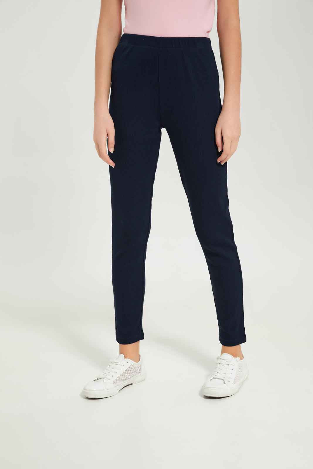 Redtag-Girls-Grey-Melange-Rib-Leggings-Category:Leggings,-Colour:Grey,-Deals:New-In,-Dept:Girls,-Filter:Senior-Girls-(8-to-14-Yrs),-GSR-Leggings,-New-In-GSR-APL,-Non-Sale,-S23B,-Section:Girls-(0-to-14Yrs),-TBL-Senior-Girls-9 to 14 Years