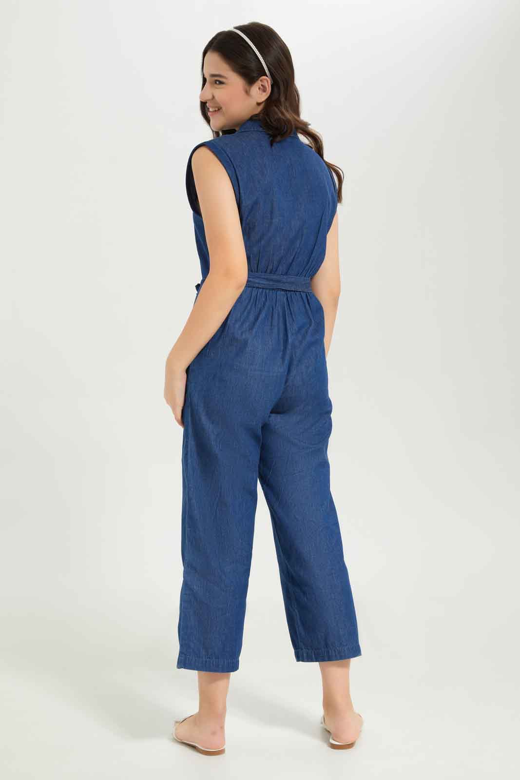 Redtag-Girls-Dark-Wash-Shirt-Dress-Category:Dresses,-Colour:Dark-Wash,-Deals:New-In,-Dept:Girls,-Filter:Senior-Girls-(8-to-14-Yrs),-GSR-Dresses,-New-In-GSR-APL,-Non-Sale,-S23B,-Section:Girls-(0-to-14Yrs)-Senior-Girls-9 to 14 Years