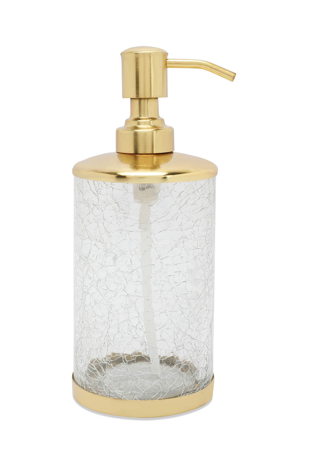 Redtag-Gold-Crackle-Glass-Lotion-Dispenser-Category:Bathroom-Accessories,-Colour:Gold,-Deals:New-In,-Filter:Home-Bathroom,-HMW-BAC-Bath-Accessories,-New-In-HMW-BAC,-Non-Sale,-S23A,-Section:Homewares-Home-Bathroom-