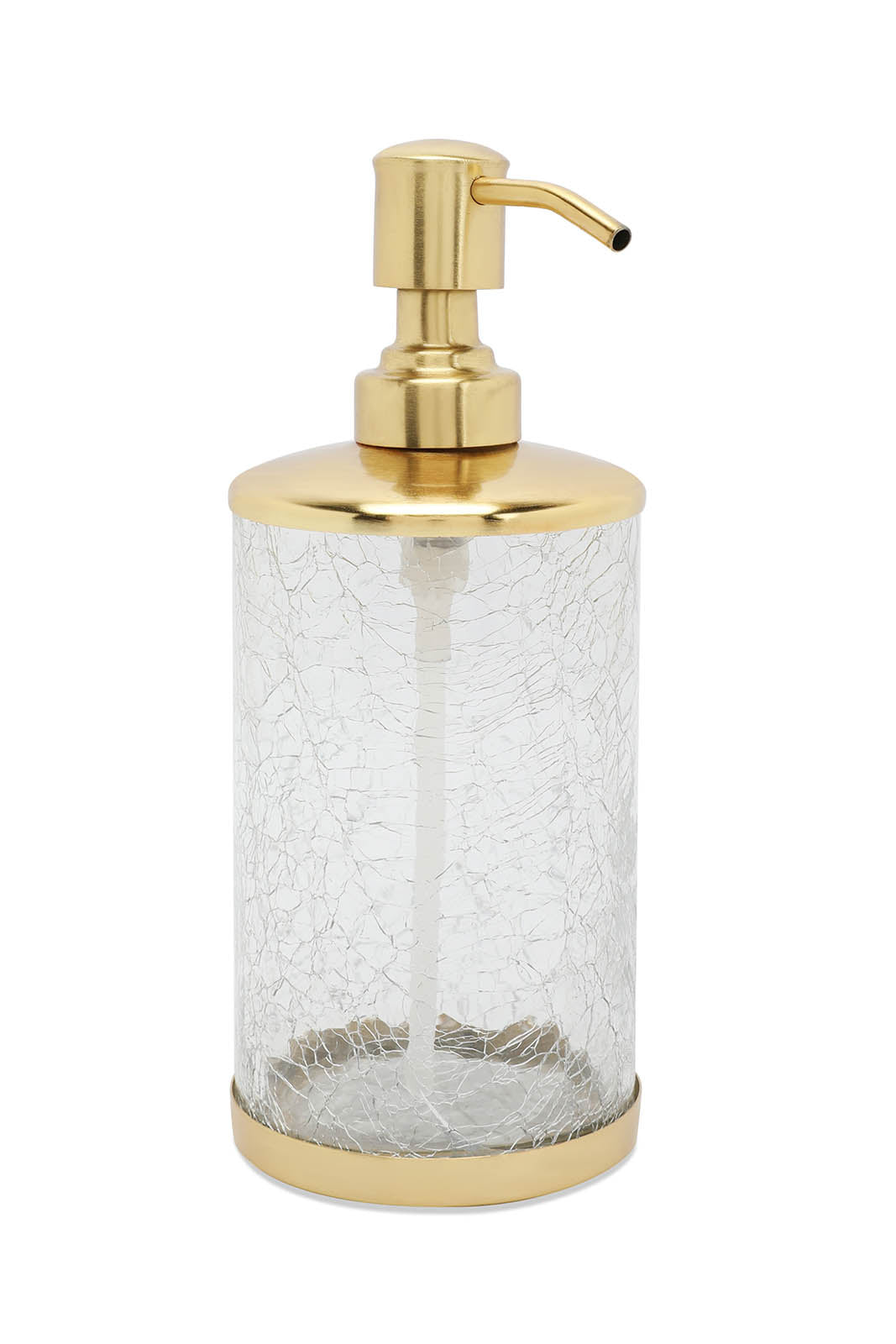Redtag-Gold-Crackle-Glass-Lotion-Dispenser-Category:Bathroom-Accessories,-Colour:Gold,-Deals:New-In,-Filter:Home-Bathroom,-HMW-BAC-Bath-Accessories,-New-In-HMW-BAC,-Non-Sale,-S23A,-Section:Homewares-Home-Bathroom-