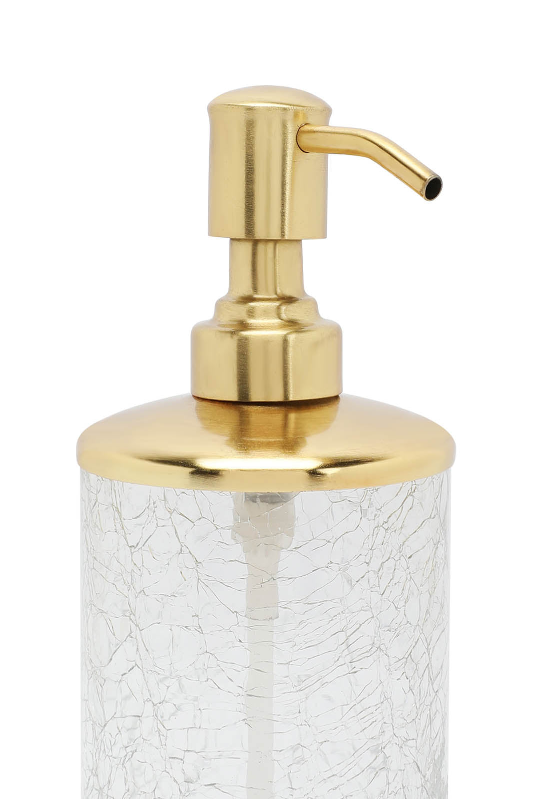 Redtag-Gold-Crackle-Glass-Lotion-Dispenser-Category:Bathroom-Accessories,-Colour:Gold,-Deals:New-In,-Filter:Home-Bathroom,-HMW-BAC-Bath-Accessories,-New-In-HMW-BAC,-Non-Sale,-S23A,-Section:Homewares-Home-Bathroom-