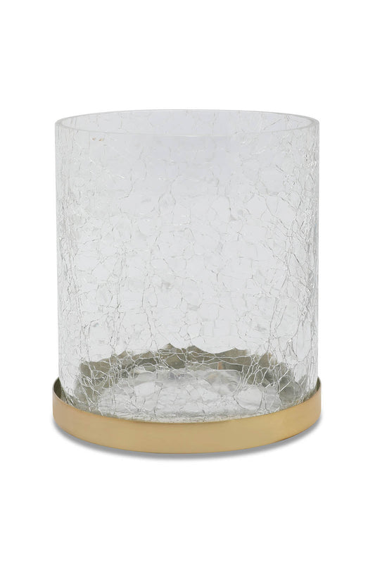 Redtag-Gold-Crackle-Glass-Cotton-Jar-Category:Bathroom-Accessories,-Colour:Gold,-Deals:New-In,-Filter:Home-Bathroom,-HMW-BAC-Bath-Accessories,-New-In-HMW-BAC,-Non-Sale,-S23A,-Section:Homewares-Home-Bathroom-