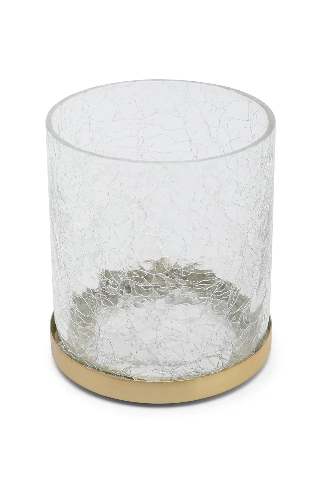 Redtag-Gold-Crackle-Glass-Cotton-Jar-Category:Bathroom-Accessories,-Colour:Gold,-Deals:New-In,-Filter:Home-Bathroom,-HMW-BAC-Bath-Accessories,-New-In-HMW-BAC,-Non-Sale,-S23A,-Section:Homewares-Home-Bathroom-