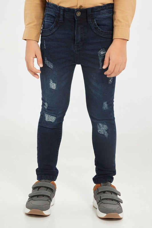 Redtag-Boys-Dark-Wash-Ripped-Skinny-Fit-Jeans-BOY-Jeans,-Category:Jeans,-Colour:Dark-Wash,-Deals:New-In,-Dept:Boys,-Filter:Boys-(2-to-8-Yrs),-New-In-BOY-APL,-Non-Sale,-S23B,-Section:Boys-(0-to-14Yrs)-Boys-2 to 8 Years