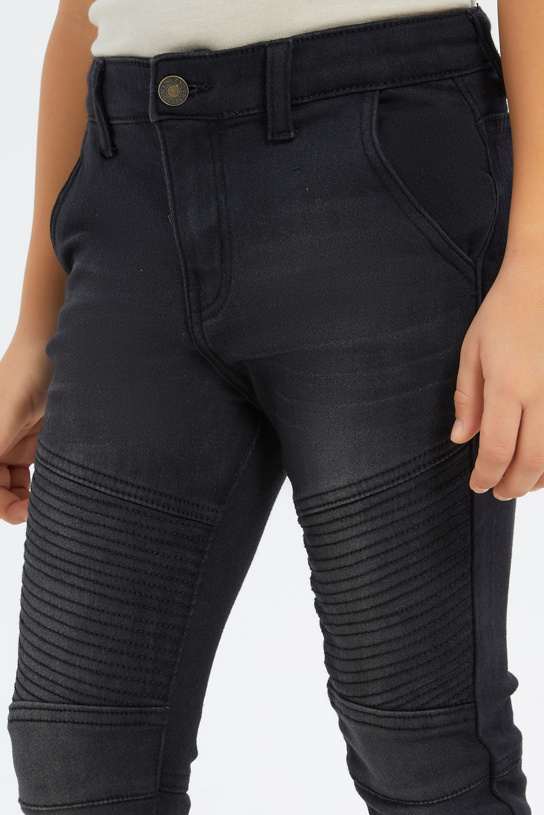 Redtag-Boys-Black-Biker-Knit-Denim-Jeans-BOY-Jeans,-Category:Jeans,-Colour:Black,-Deals:New-In,-Dept:Boys,-Filter:Boys-(2-to-8-Yrs),-H1:KWR,-H2:BOY,-H3:DNB,-H4:JNS,-New-In-BOY-APL,-Non-Sale,-S23B,-Season:S23B,-Section:Boys-(0-to-14Yrs)-Boys-2 to 8 Years