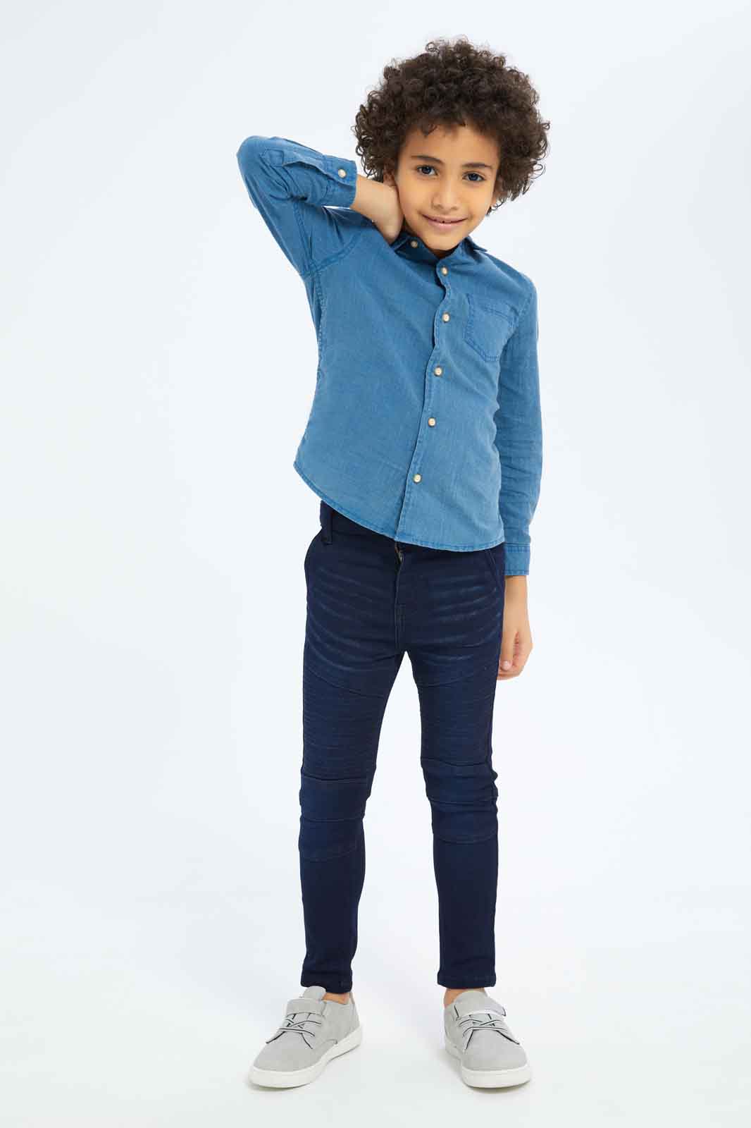 Redtag-Boys-Dark-Wash-Biker-Kint-Denim-Jeans-BOY-Jeans,-Category:Jeans,-Colour:Dark-Wash,-Deals:New-In,-Dept:Boys,-Filter:Boys-(2-to-8-Yrs),-New-In-BOY-APL,-Non-Sale,-S23B,-Section:Boys-(0-to-14Yrs)-Boys-2 to 8 Years