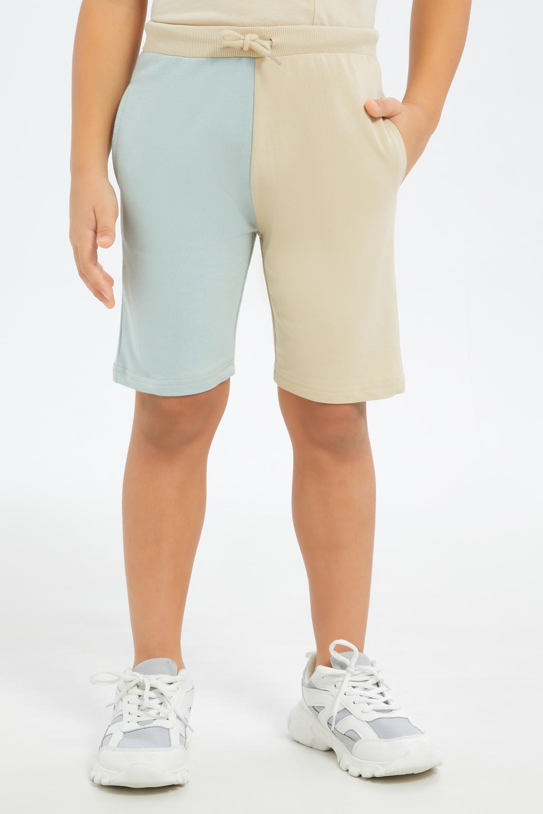 Redtag-Boys-Mint-Cut-N-Sew-T-Shirt-And-Shorts-Set-BOY-Sets,-Category:Sets,-Colour:Mint,-Deals:New-In,-Dept:Boys,-Filter:Boys-(2-to-8-Yrs),-New-In-BOY-APL,-Non-Sale,-S23C,-Section:Boys-(0-to-14Yrs)-Boys-2 to 8 Years