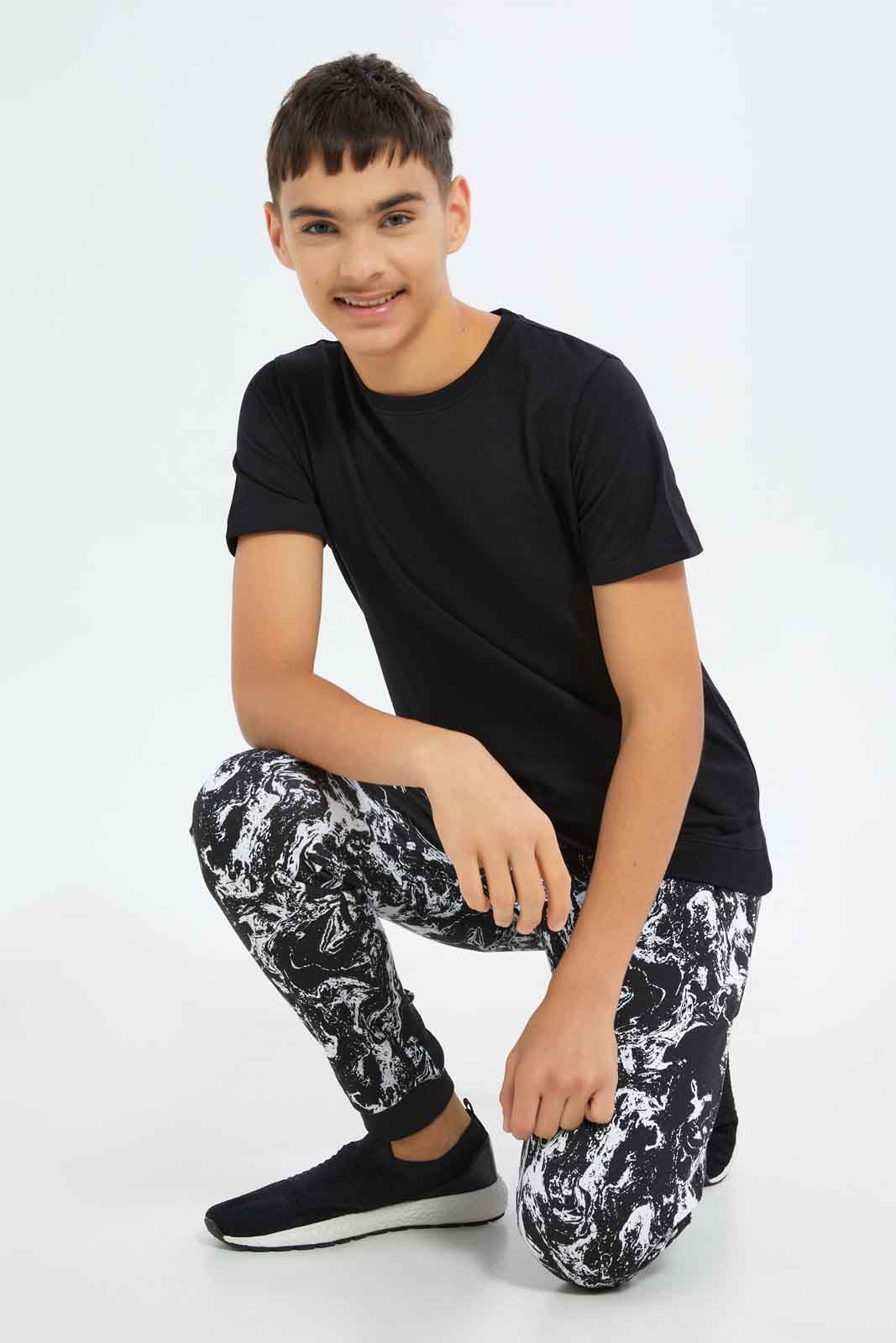 Redtag-Boys-Black-Plain-Sweat-Tee-BSR-Sweatshirts,-Category:Sweatshirts,-Colour:Black,-Deals:New-In,-Dept:Boys,-Filter:Senior-Boys-(8-to-14-Yrs),-New-In-BSR-APL,-Non-Sale,-S23A,-Section:Boys-(0-to-14Yrs),-TBL-Senior-Boys-9 to 14 Years