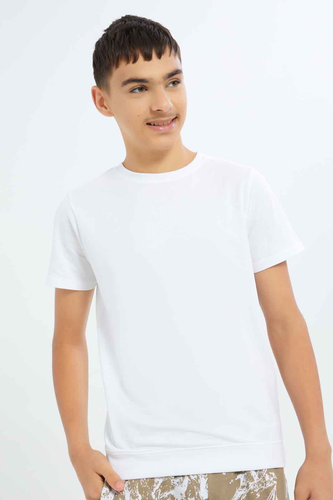 Redtag-Boys-White-Plain-Sweet-Tee-BSR-Sweatshirts,-Category:Sweatshirts,-Colour:White,-Deals:New-In,-Dept:Boys,-Filter:Senior-Boys-(8-to-14-Yrs),-New-In-BSR-APL,-Non-Sale,-S23A,-Section:Boys-(0-to-14Yrs),-TBL-Senior-Boys-9 to 14 Years