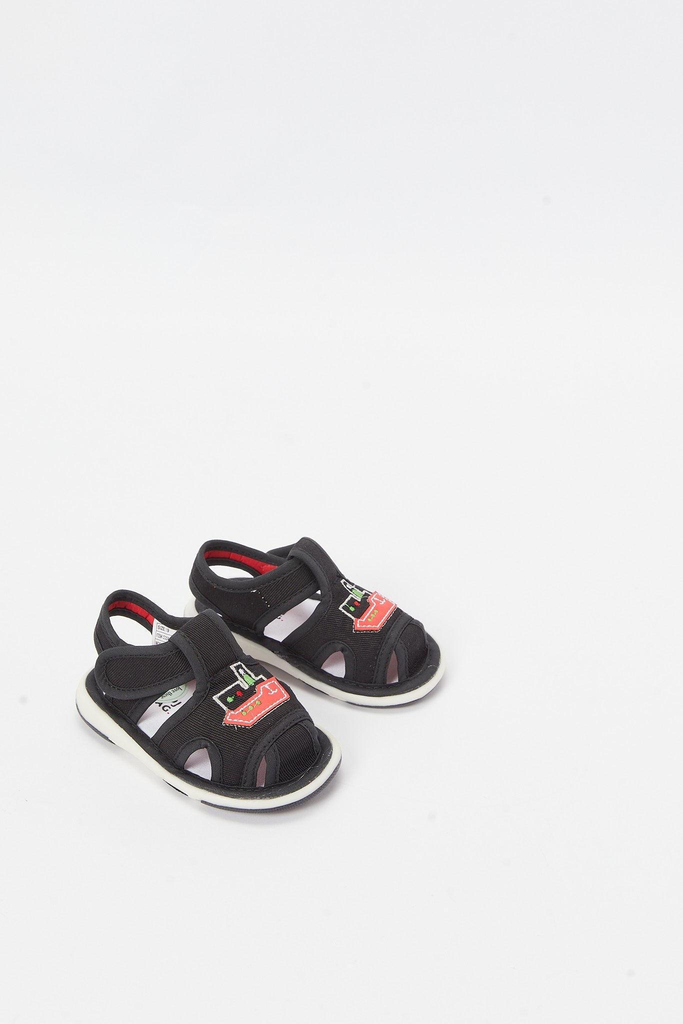 Redtag-Black-Patch-Pump-Category:Shoes,-Colour:Black,-Deals:New-In,-Filter:Boys-Footwear-(1-to-3-Yrs),-INB-Sandals,-N/A,-New-In-INB-FOO,-Non-Sale,-S23B,-Section:Boys-(0-to-14Yrs)-Infant-Boys-1 to 3 Years