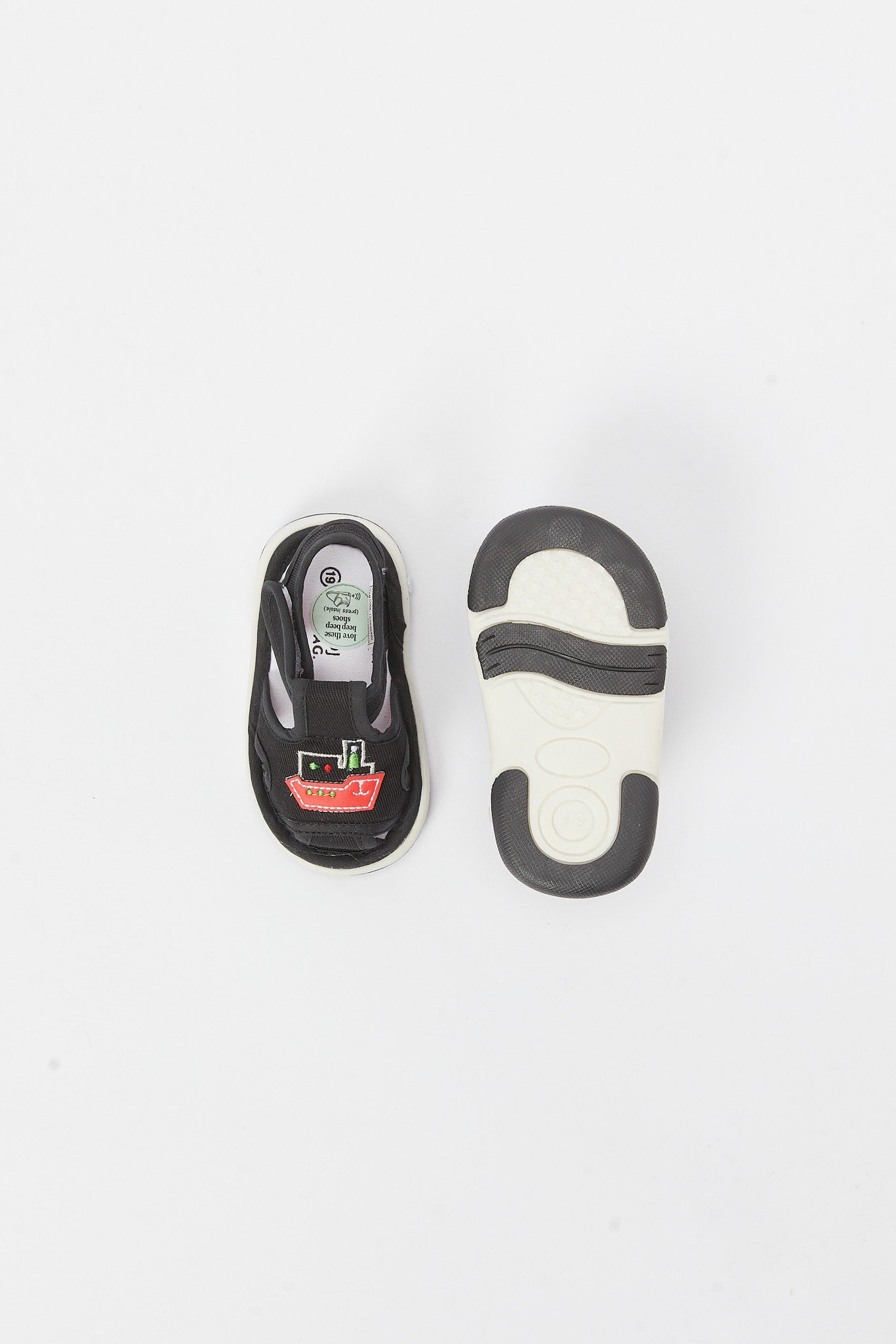 Redtag-Black-Patch-Pump-Category:Shoes,-Colour:Black,-Deals:New-In,-Filter:Boys-Footwear-(1-to-3-Yrs),-INB-Sandals,-N/A,-New-In-INB-FOO,-Non-Sale,-S23B,-Section:Boys-(0-to-14Yrs)-Infant-Boys-1 to 3 Years