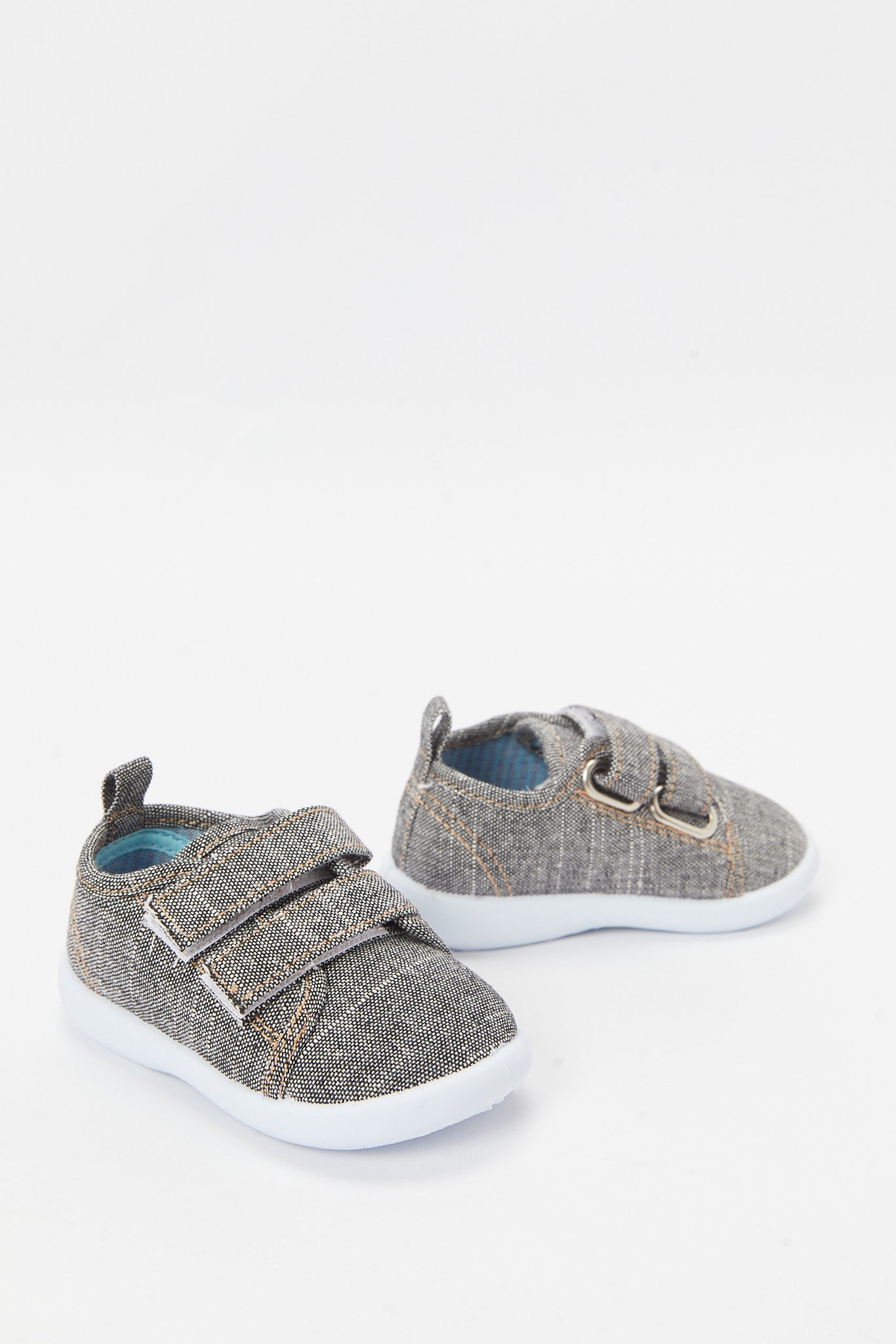 Redtag-Mid-Grey-Double-Velcro-Strap-Pump-(Repeat)-Category:Shoes,-Colour:Grey,-Deals:New-In,-Filter:Boys-Footwear-(1-to-3-Yrs),-INB-Sandals,-N/A,-New-In-INB-FOO,-Non-Sale,-S23B,-Section:Boys-(0-to-14Yrs)-Infant-Boys-1 to 3 Years