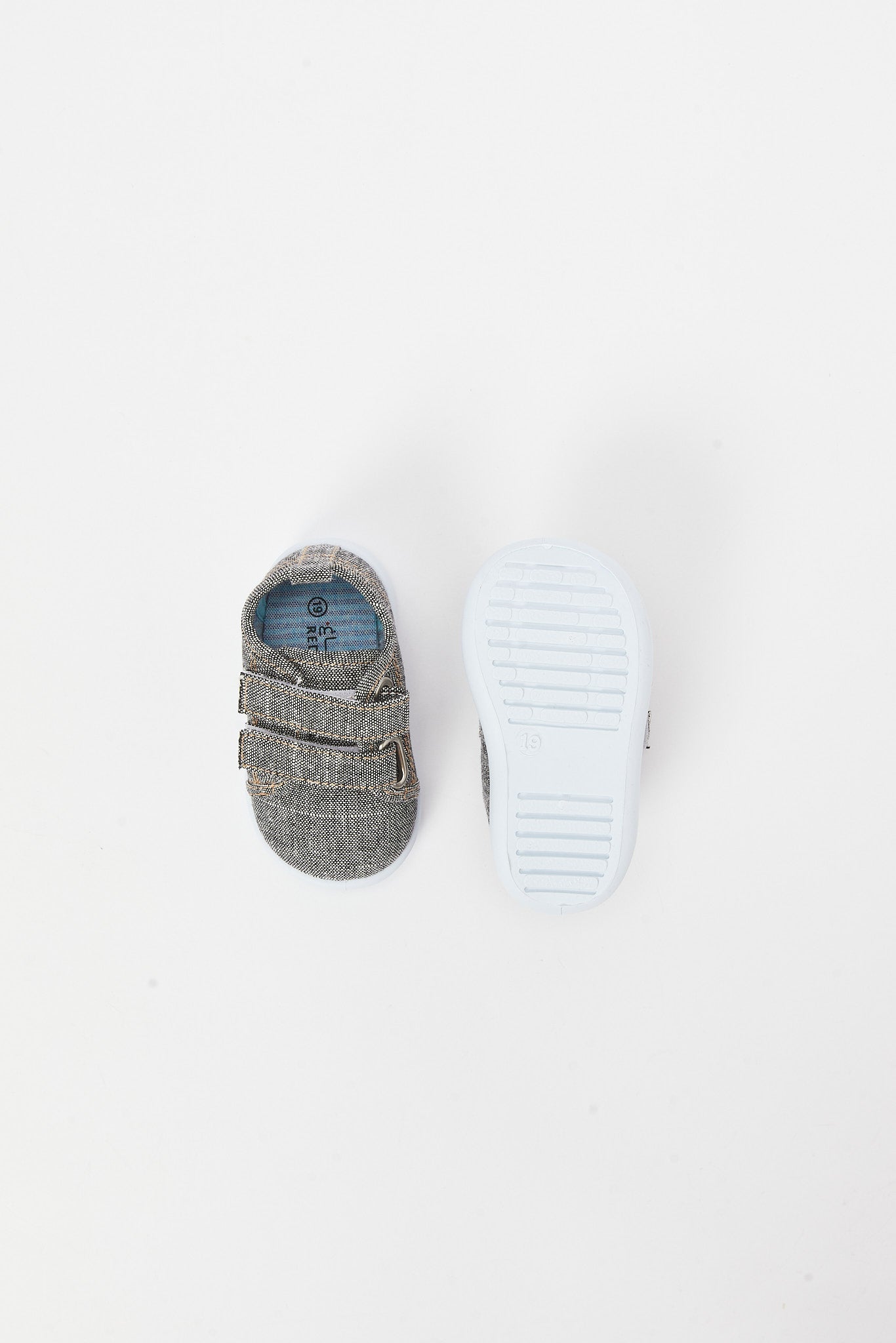 Redtag-Mid-Grey-Double-Velcro-Strap-Pump-(Repeat)-Category:Shoes,-Colour:Grey,-Deals:New-In,-Filter:Boys-Footwear-(1-to-3-Yrs),-INB-Sandals,-N/A,-New-In-INB-FOO,-Non-Sale,-S23B,-Section:Boys-(0-to-14Yrs)-Infant-Boys-1 to 3 Years