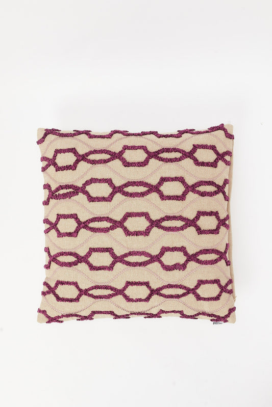 Redtag-Purple-Geometric-Embroidery-Cushion-Category:Cushions,-Colour:Purple,-Deals:New-In,-Filter:Home-Bedroom,-HMW-BED-Cushions,-New-In-HMW-BED,-Non-Sale,-S23B,-Section:Homewares-Home-Bedroom-