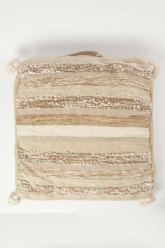 Redtag-Beige-Woven-Textured-Floor-Cushion-With-Tassels-Category:Cushions,-Colour:Beige,-Deals:New-In,-Filter:Home-Bedroom,-H1:HMW,-H2:BED,-H3:BCC,-H4:CUS,-HMW-BED-Cushions,-New-In-HMW-BED,-Non-Sale,-Promo:JULIETTE,-RMD,-S23C,-Season:S23C,-Section:Homewares,-Style:JACQUARD-Home-Bedroom-