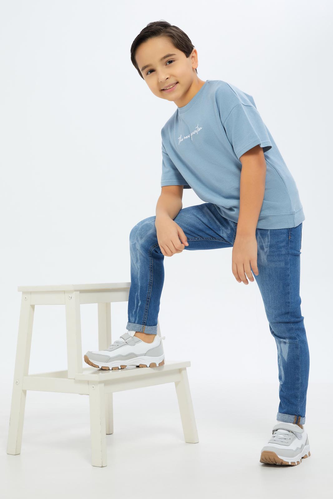 Redtag-Boys-Blue-Embroidered-Short-Sleeve-Oversize-T-Shirt-BOY-T-Shirts,-Category:T-Shirts,-Colour:Blue,-Deals:New-In,-Dept:Boys,-Filter:Boys-(2-to-8-Yrs),-New-In-BOY-APL,-Non-Sale,-S23B,-Section:Boys-(0-to-14Yrs),-TBL-Boys-2 to 8 Years
