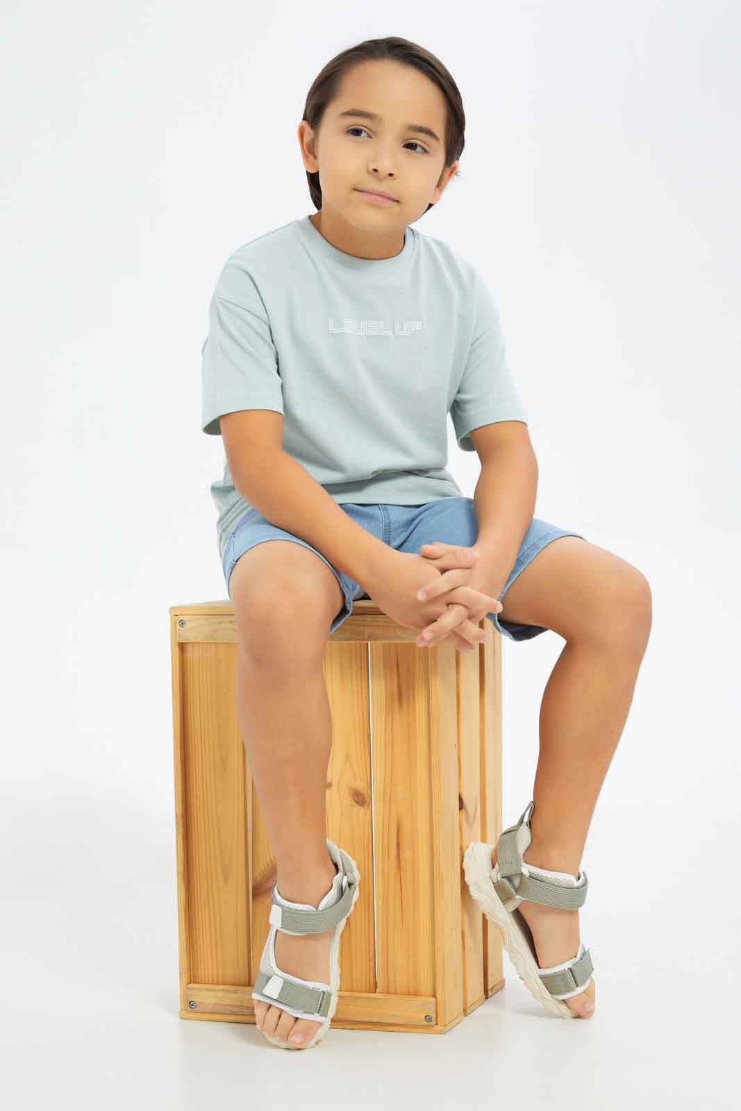Redtag-Boys-Mint-Embroidered-Short-Sleeve-Oversize-T-Shirt-BOY-T-Shirts,-Category:T-Shirts,-Colour:Mint,-Deals:New-In,-Dept:Boys,-Filter:Boys-(2-to-8-Yrs),-New-In-BOY-APL,-Non-Sale,-S23B,-Section:Boys-(0-to-14Yrs),-TBL-Boys-2 to 8 Years