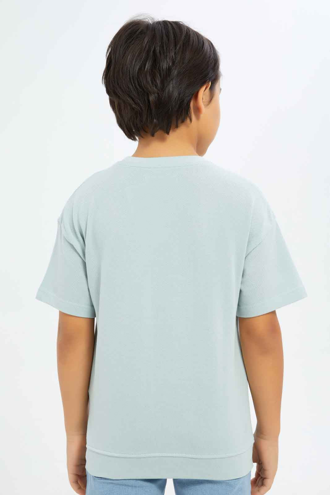 Redtag-Boys-Mint-Embroidered-Short-Sleeve-Oversize-T-Shirt-BOY-T-Shirts,-Category:T-Shirts,-Colour:Mint,-Deals:New-In,-Dept:Boys,-Filter:Boys-(2-to-8-Yrs),-New-In-BOY-APL,-Non-Sale,-S23B,-Section:Boys-(0-to-14Yrs),-TBL-Boys-2 to 8 Years