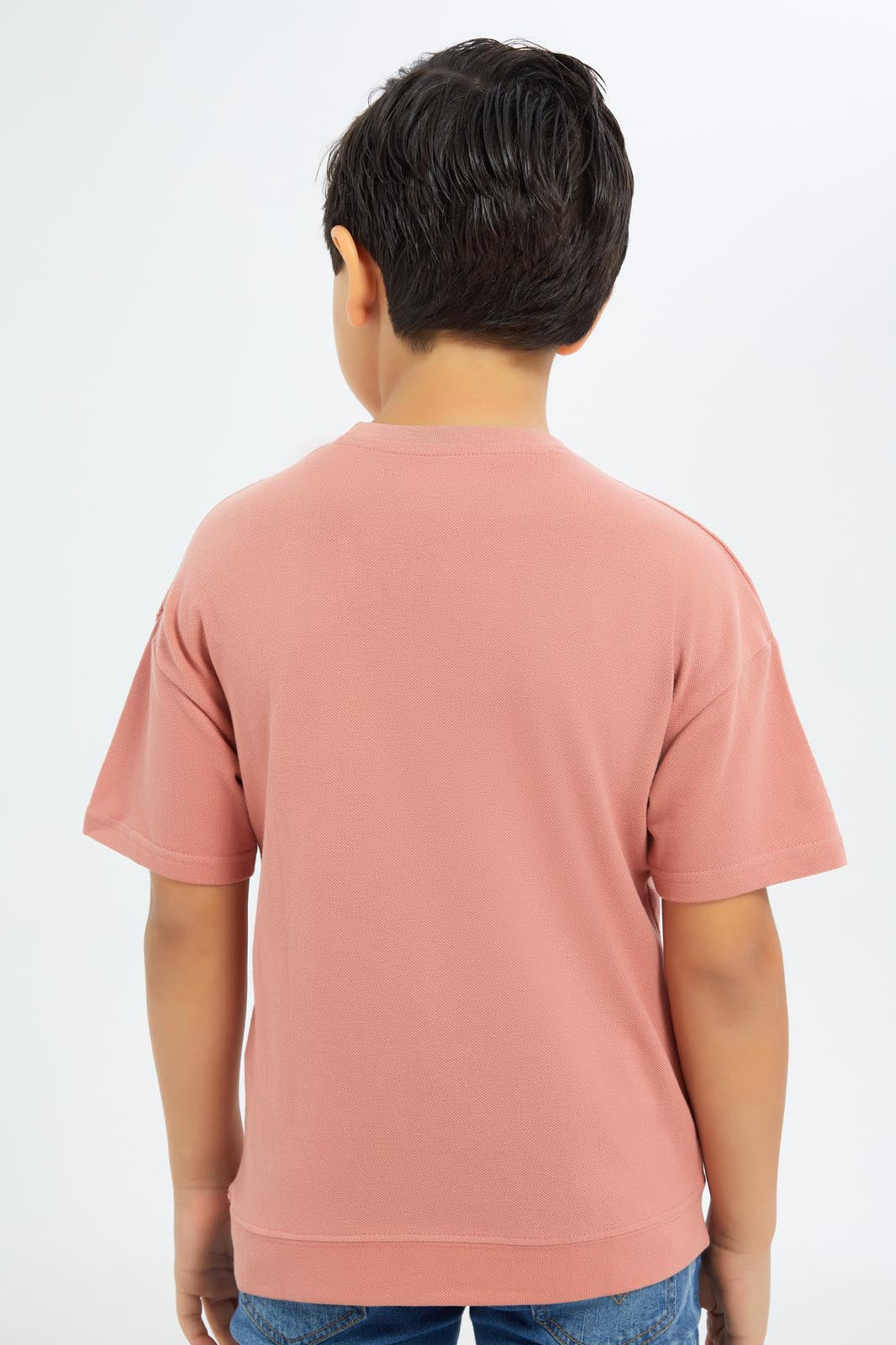 Redtag-Boys-Pale-Pink-Embroidered-Short-Sleeve-Oversize-T-Shirt-BOY-T-Shirts,-Category:T-Shirts,-Colour:Apricot,-Deals:New-In,-Dept:Boys,-Filter:Boys-(2-to-8-Yrs),-New-In-BOY-APL,-Non-Sale,-S23B,-Section:Boys-(0-to-14Yrs),-TBL-Boys-2 to 8 Years