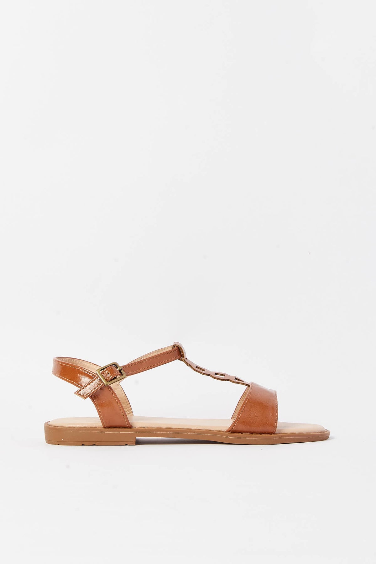 Redtag-Brown-Strap-Sandal-Category:Shoes,-Colour:Brown,-Deals:New-In,-Filter:Girls-Footwear-(5-to-14-Yrs),-GSR-Sandals,-N/A,-New-In-GSR-FOO,-Non-Sale,-S23A,-Section:Girls-(0-to-14Yrs)-Senior-Girls-5 to 14 Years
