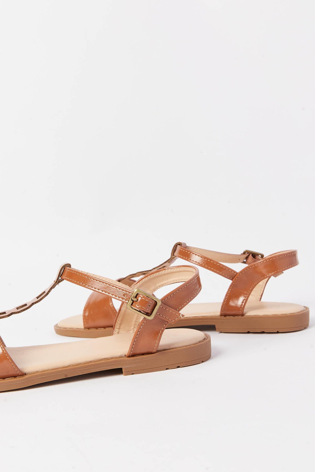 Redtag-Brown-Strap-Sandal-Category:Shoes,-Colour:Brown,-Deals:New-In,-Filter:Girls-Footwear-(5-to-14-Yrs),-GSR-Sandals,-N/A,-New-In-GSR-FOO,-Non-Sale,-S23A,-Section:Girls-(0-to-14Yrs)-Senior-Girls-5 to 14 Years