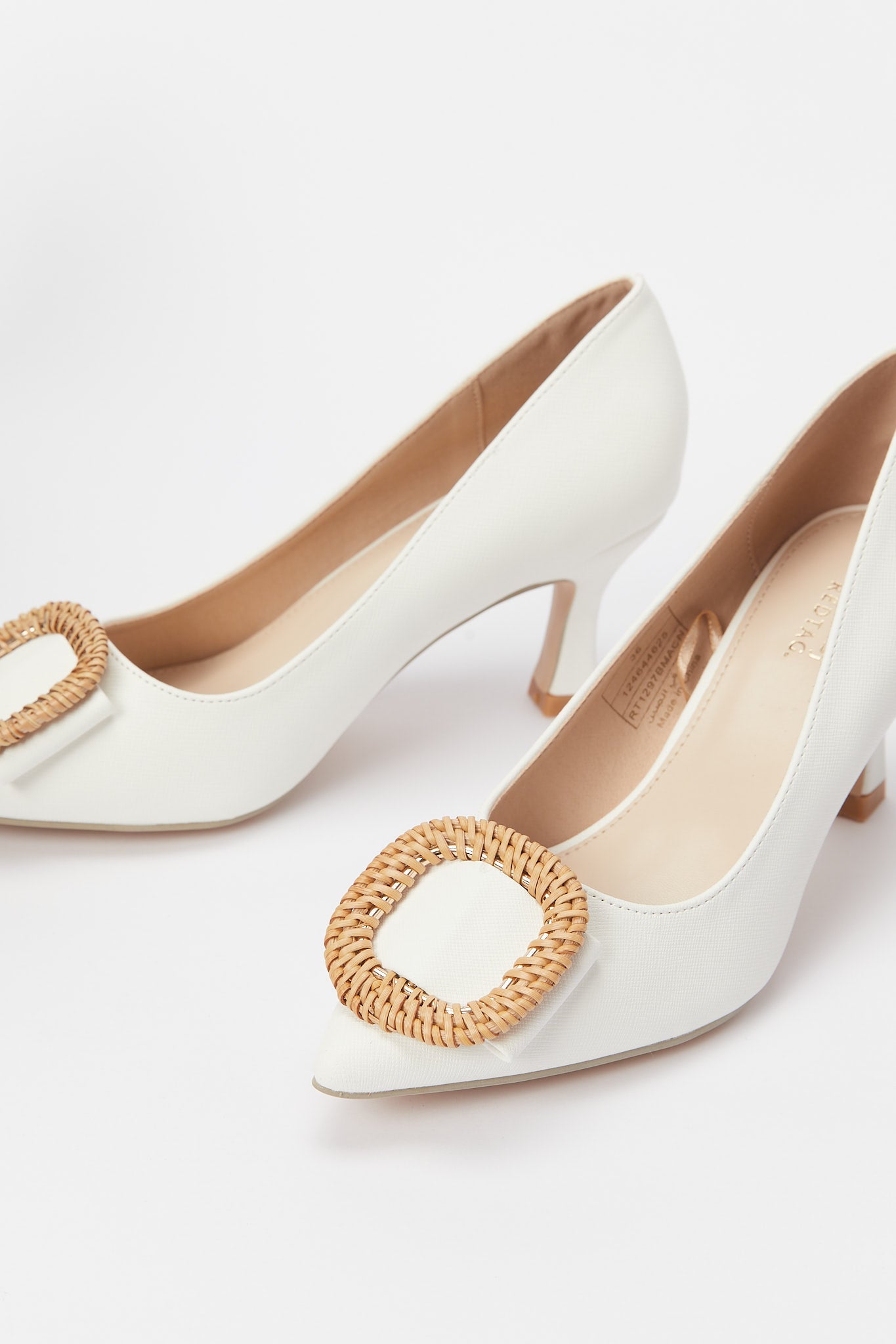 Redtag-White-Court-With-Chain-Trim-Category:Shoes,-Colour:White,-Deals:New-In,-Filter:Women's-Footwear,-H1:FOO,-H2:LAD,-H3:SHO,-H4:FOS,-N/A,-New-In-Women-FOO,-Non-Sale,-S23B,-Season:S23B,-Section:Women,-Women-Formal-Shoes-Women's-