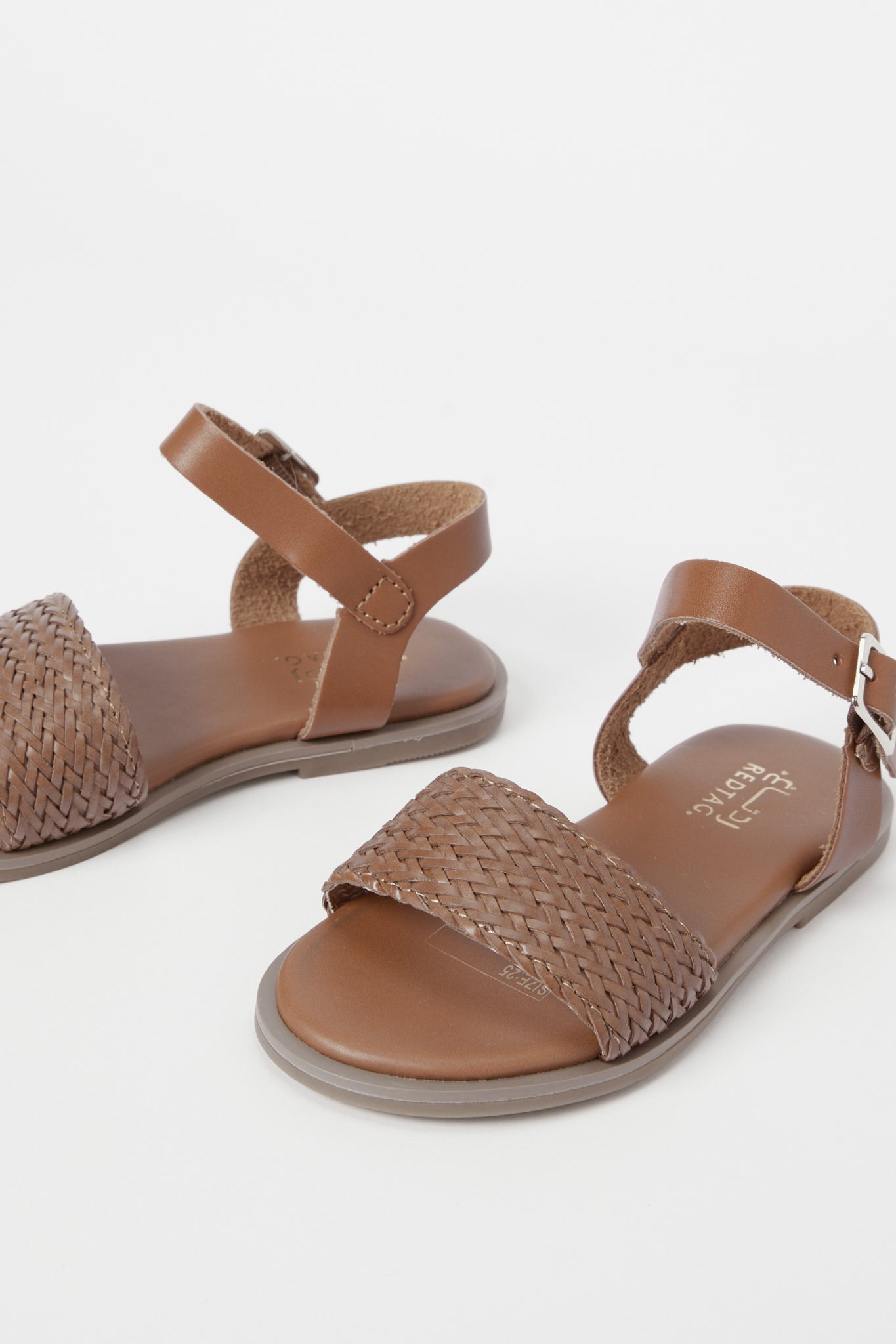 Redtag-Brown-Weave-Strap-Sandal-Category:Shoes,-Colour:Brown,-Deals:New-In,-Filter:Girls-Footwear-(3-to-5-Yrs),-GIR-Sandals,-H1:FOO,-H2:GIR,-H3:SAF,-H4:SAN,-N/A,-New-In-GIR-FOO,-Non-Sale,-S23B,-Season:S23B,-Section:Girls-(0-to-14Yrs)-Girls-3 to 5 Years