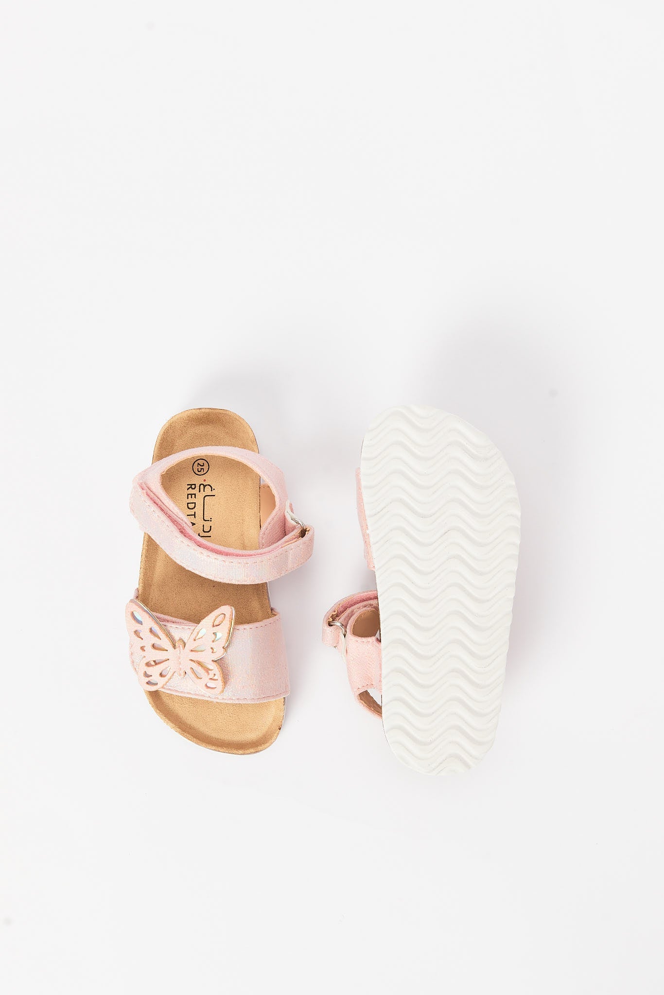 Redtag-Pink-Butterfly-Detail-Cork-Sandal-Category:Shoes,-CHR,-Colour:Pink,-Deals:New-In,-Filter:Girls-Footwear-(3-to-5-Yrs),-GIR-Sandals,-New-In-GIR-FOO,-Non-Sale,-S23B,-Section:Girls-(0-to-14Yrs)-Girls-3 to 5 Years