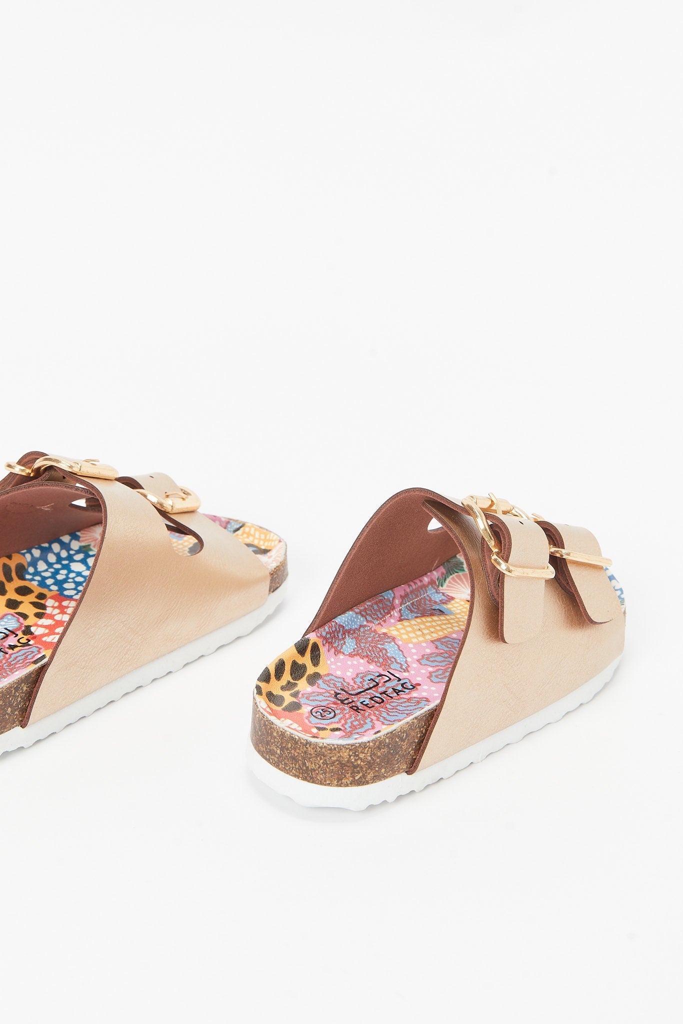 Redtag-Gold-Cork-Buckle-Detail-Strap-Sandal-Category:Shoes,-Colour:Gold,-Deals:New-In,-Filter:Girls-Footwear-(3-to-5-Yrs),-GIR-Sandals,-N/A,-New-In-GIR-FOO,-Non-Sale,-S23B,-Section:Girls-(0-to-14Yrs)-Girls-3 to 5 Years