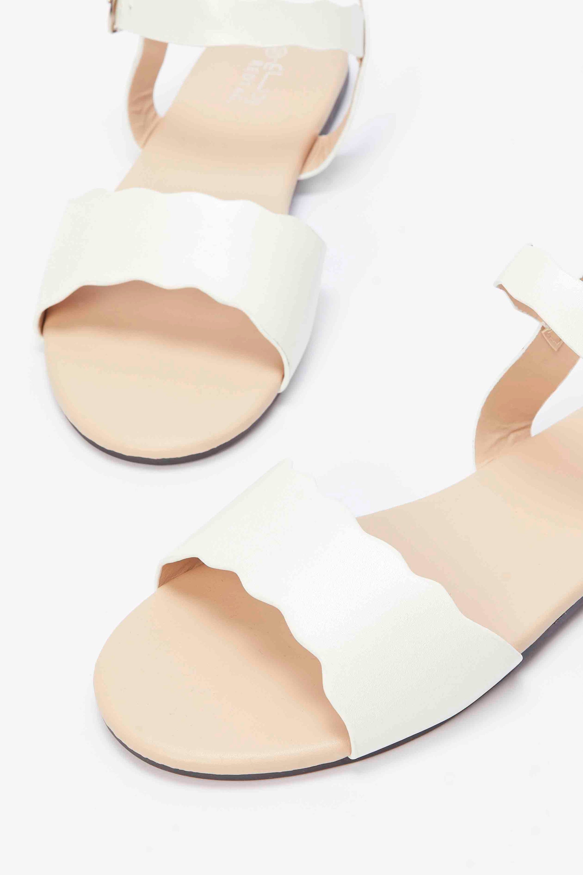 Redtag-White-Scalloped-Sandal
(Repeat)-Category:Shoes,-Colour:White,-Deals:New-In,-Filter:Girls-Footwear-(5-to-14-Yrs),-GSR-Sandals,-N/A,-New-In-GSR-FOO,-Non-Sale,-S23B,-Section:Girls-(0-to-14Yrs)-Senior-Girls-5 to 14 Years