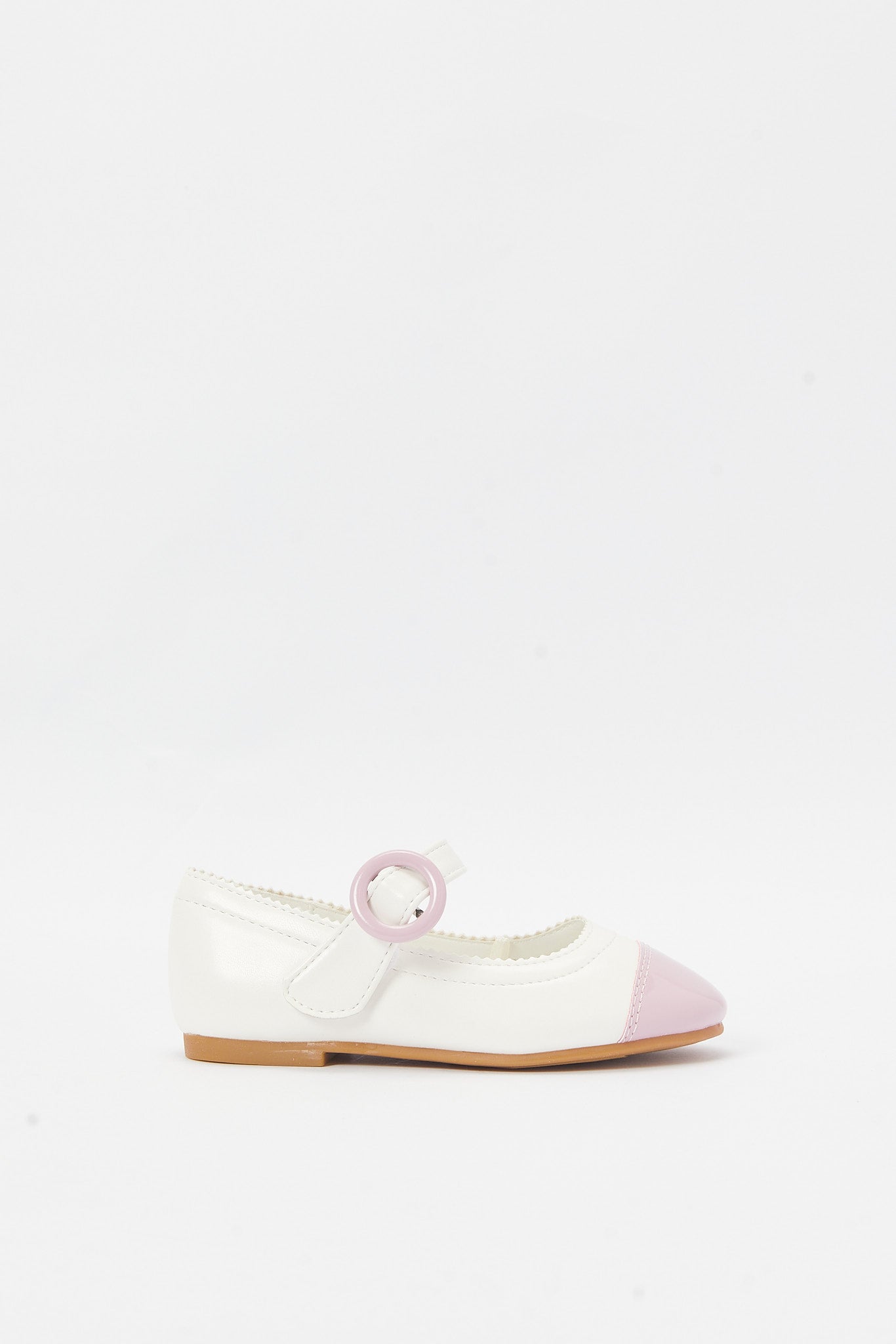 Redtag-White-Velcro-Ballerina-Category:Shoes,-Colour:White,-Deals:New-In,-Filter:Girls-Footwear-(3-to-5-Yrs),-GIR-Shoes,-N/A,-New-In-GIR-FOO,-Non-Sale,-S23B,-Section:Girls-(0-to-14Yrs)-Girls-3 to 5 Years
