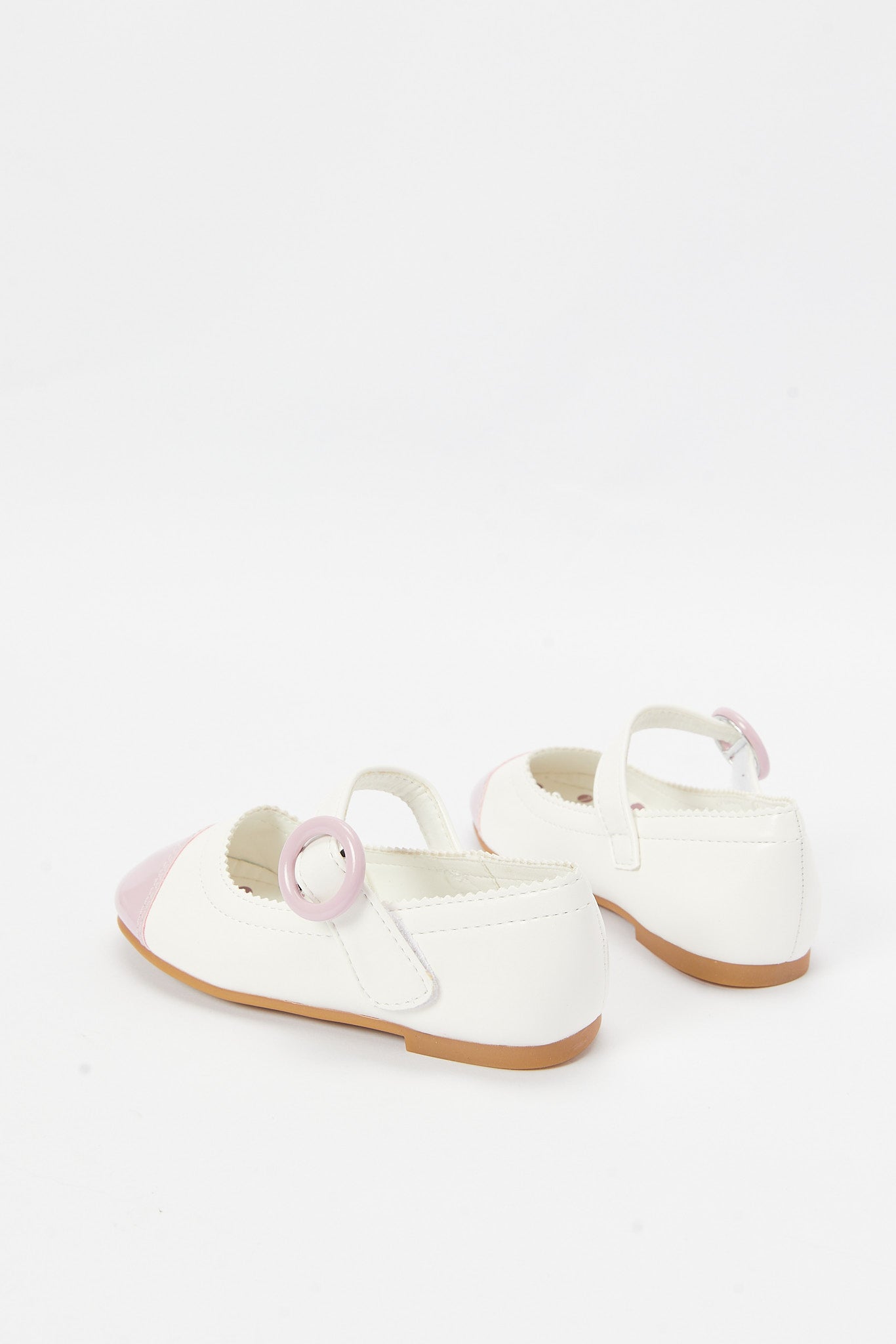 Redtag-White-Velcro-Ballerina-Category:Shoes,-Colour:White,-Deals:New-In,-Filter:Girls-Footwear-(3-to-5-Yrs),-GIR-Shoes,-N/A,-New-In-GIR-FOO,-Non-Sale,-S23B,-Section:Girls-(0-to-14Yrs)-Girls-3 to 5 Years