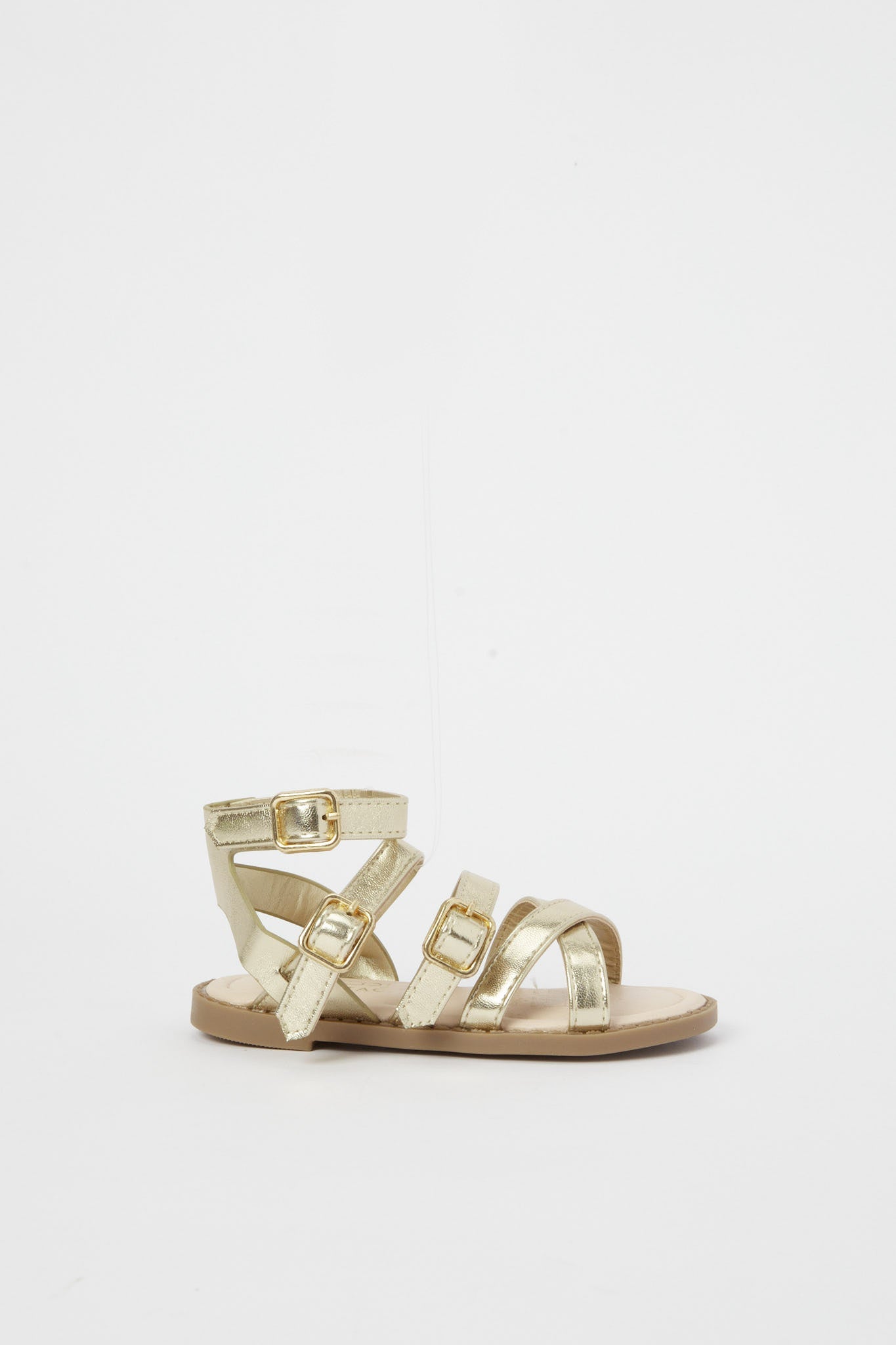 Redtag-Gold-Crossover-Strap-Sandal-Category:Shoes,-Colour:Gold,-Deals:New-In,-Filter:Girls-Footwear-(3-to-5-Yrs),-GIR-Sandals,-H1:FOO,-H2:GIR,-H3:SAF,-H4:SAN,-New-In-GIR-FOO,-Non-Sale,-Promo:,-RMD,-S23B,-Season:S23B,-Section:Girls-(0-to-14Yrs)-Girls-3 to 5 Years
