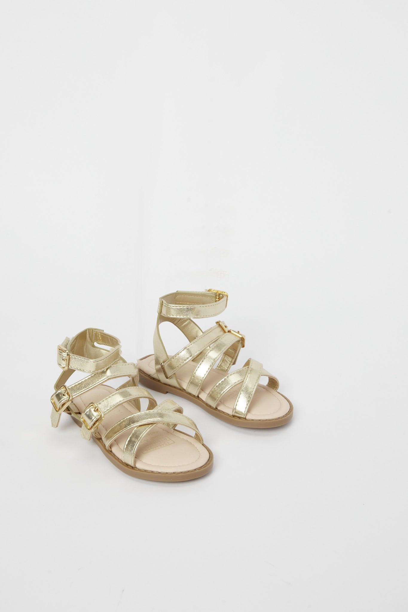 Redtag-Gold-Crossover-Strap-Sandal-Category:Shoes,-Colour:Gold,-Deals:New-In,-Filter:Girls-Footwear-(3-to-5-Yrs),-GIR-Sandals,-H1:FOO,-H2:GIR,-H3:SAF,-H4:SAN,-New-In-GIR-FOO,-Non-Sale,-Promo:,-RMD,-S23B,-Season:S23B,-Section:Girls-(0-to-14Yrs)-Girls-3 to 5 Years