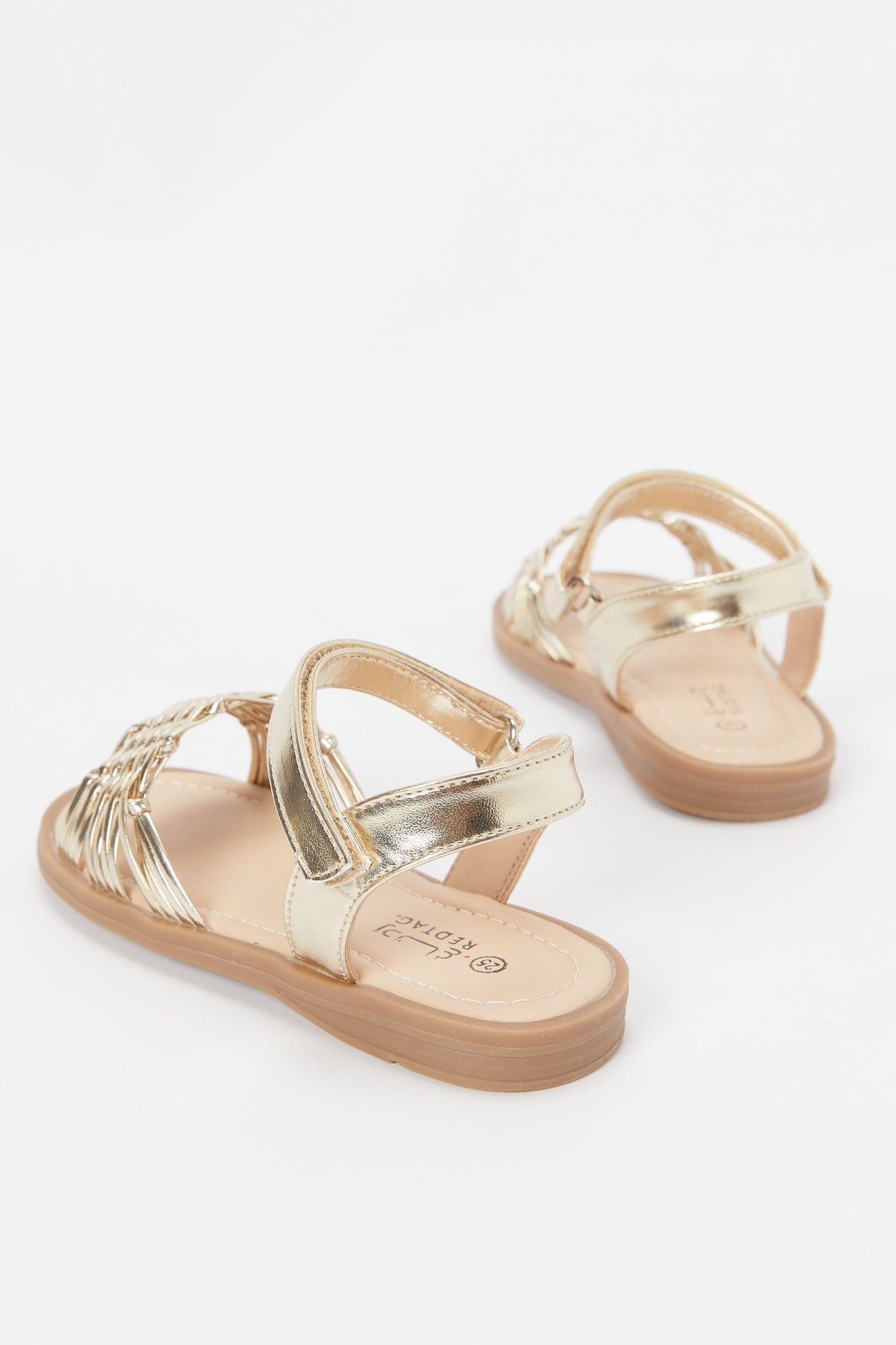 Redtag-Gold-Braided-Strap-Sandal-Category:Shoes,-Colour:Gold,-Deals:New-In,-Event:RMD,-Filter:Girls-Footwear-(3-to-5-Yrs),-GIR-Sandals,-H1:FOO,-H2:GIR,-H3:SAF,-H4:SAN,-New-In-GIR-FOO,-Non-Sale,-Promo:RMD,-RMD,-S23B,-Season:S23B,-Section:Girls-(0-to-14Yrs)-Girls-3 to 5 Years