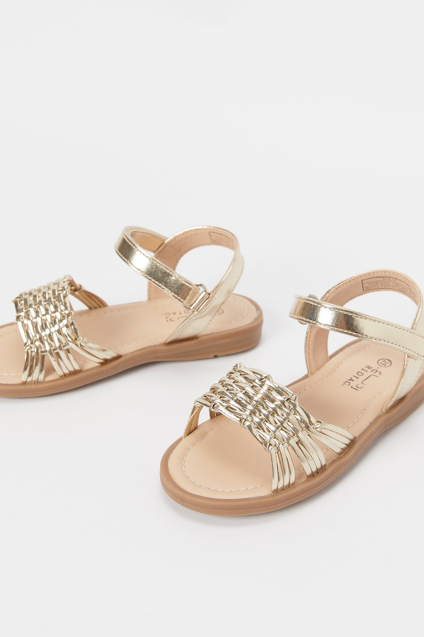 Redtag-Gold-Braided-Strap-Sandal-Category:Shoes,-Colour:Gold,-Deals:New-In,-Event:RMD,-Filter:Girls-Footwear-(3-to-5-Yrs),-GIR-Sandals,-H1:FOO,-H2:GIR,-H3:SAF,-H4:SAN,-New-In-GIR-FOO,-Non-Sale,-Promo:RMD,-RMD,-S23B,-Season:S23B,-Section:Girls-(0-to-14Yrs)-Girls-3 to 5 Years