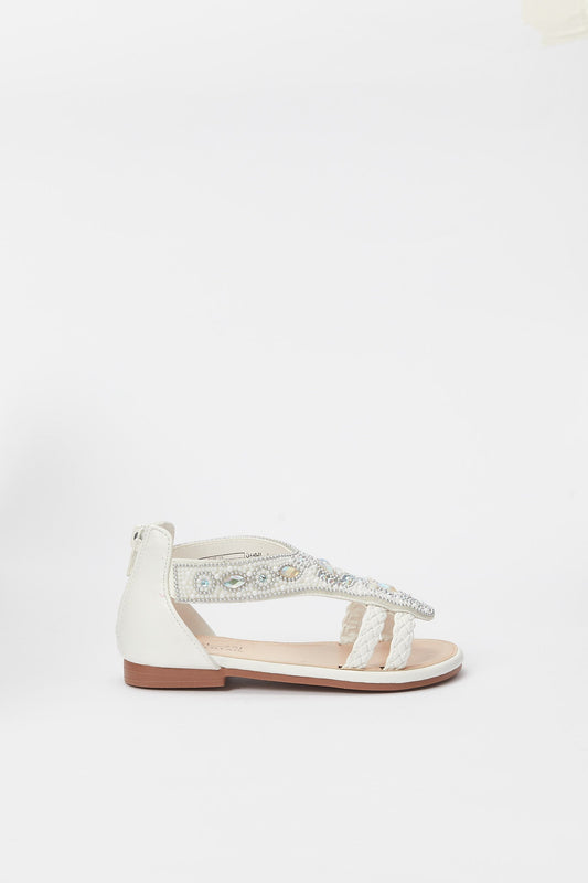 Redtag-White-Diamante-Sandal-Category:Shoes,-Colour:White,-Deals:New-In,-Event:RMD,-Filter:Girls-Footwear-(3-to-5-Yrs),-GIR-Sandals,-H1:FOO,-H2:GIR,-H3:SAF,-H4:SAN,-New-In-GIR-FOO,-Non-Sale,-Promo:RMD,-RMD,-S23B,-Season:S23B,-Section:Girls-(0-to-14Yrs)-Girls-3 to 5 Years