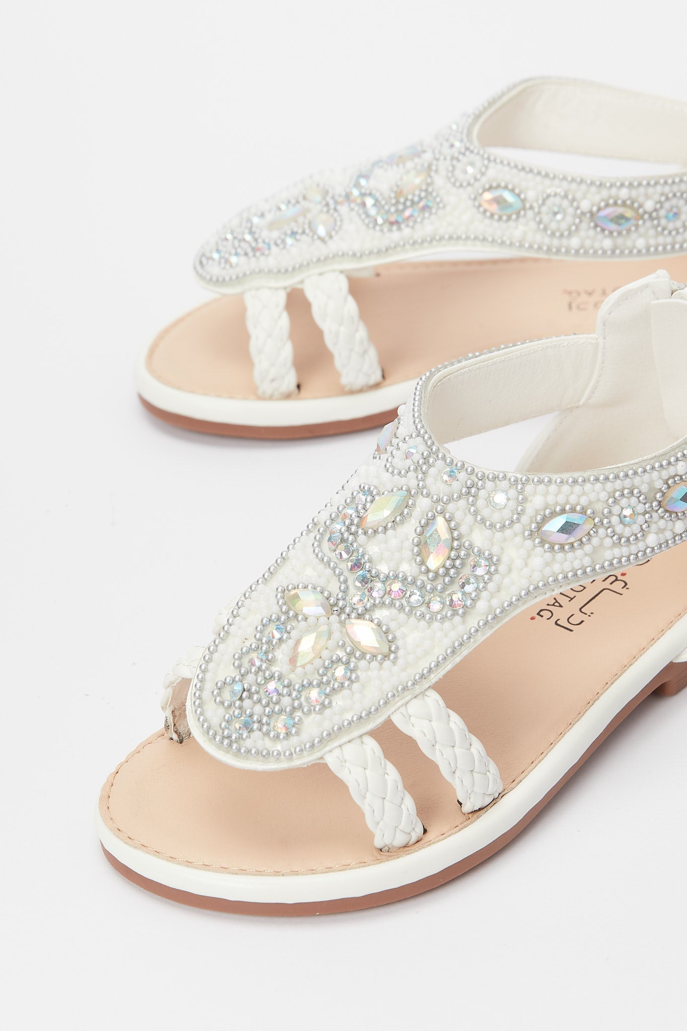 Redtag-White-Diamante-Sandal-Category:Shoes,-Colour:White,-Deals:New-In,-Event:RMD,-Filter:Girls-Footwear-(3-to-5-Yrs),-GIR-Sandals,-H1:FOO,-H2:GIR,-H3:SAF,-H4:SAN,-New-In-GIR-FOO,-Non-Sale,-Promo:RMD,-RMD,-S23B,-Season:S23B,-Section:Girls-(0-to-14Yrs)-Girls-3 to 5 Years